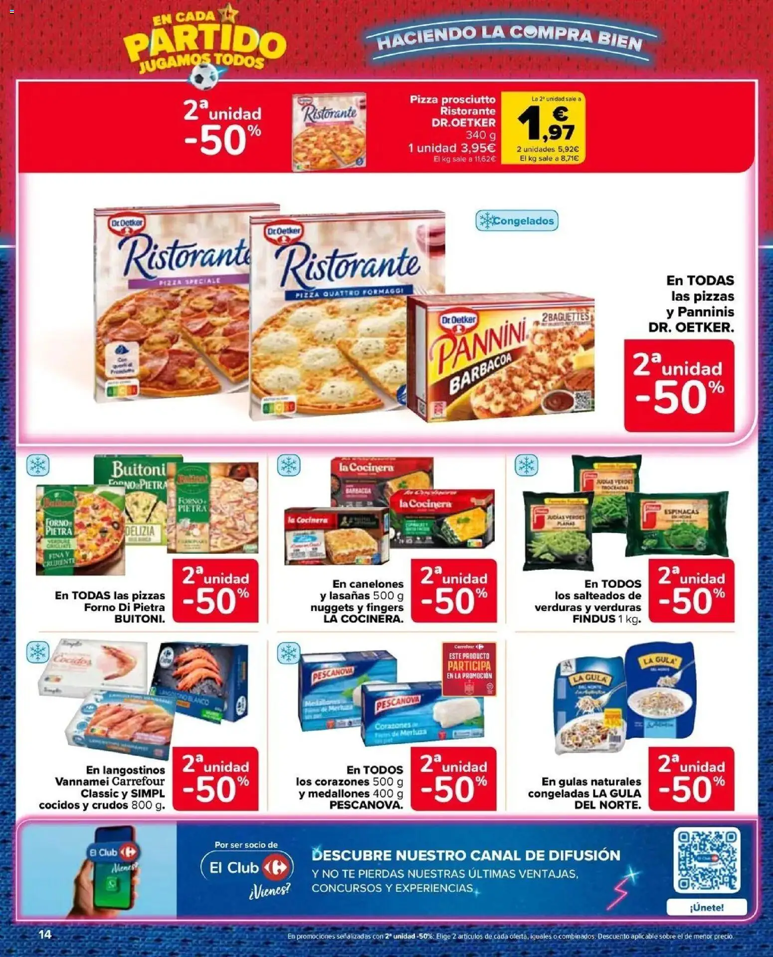 Carrefour Market -  unidad al -50 │ válido desde el 25/06/2026 | Página: 14 | Productos: Verduras, Espinacas, Langostinos, Nuggets