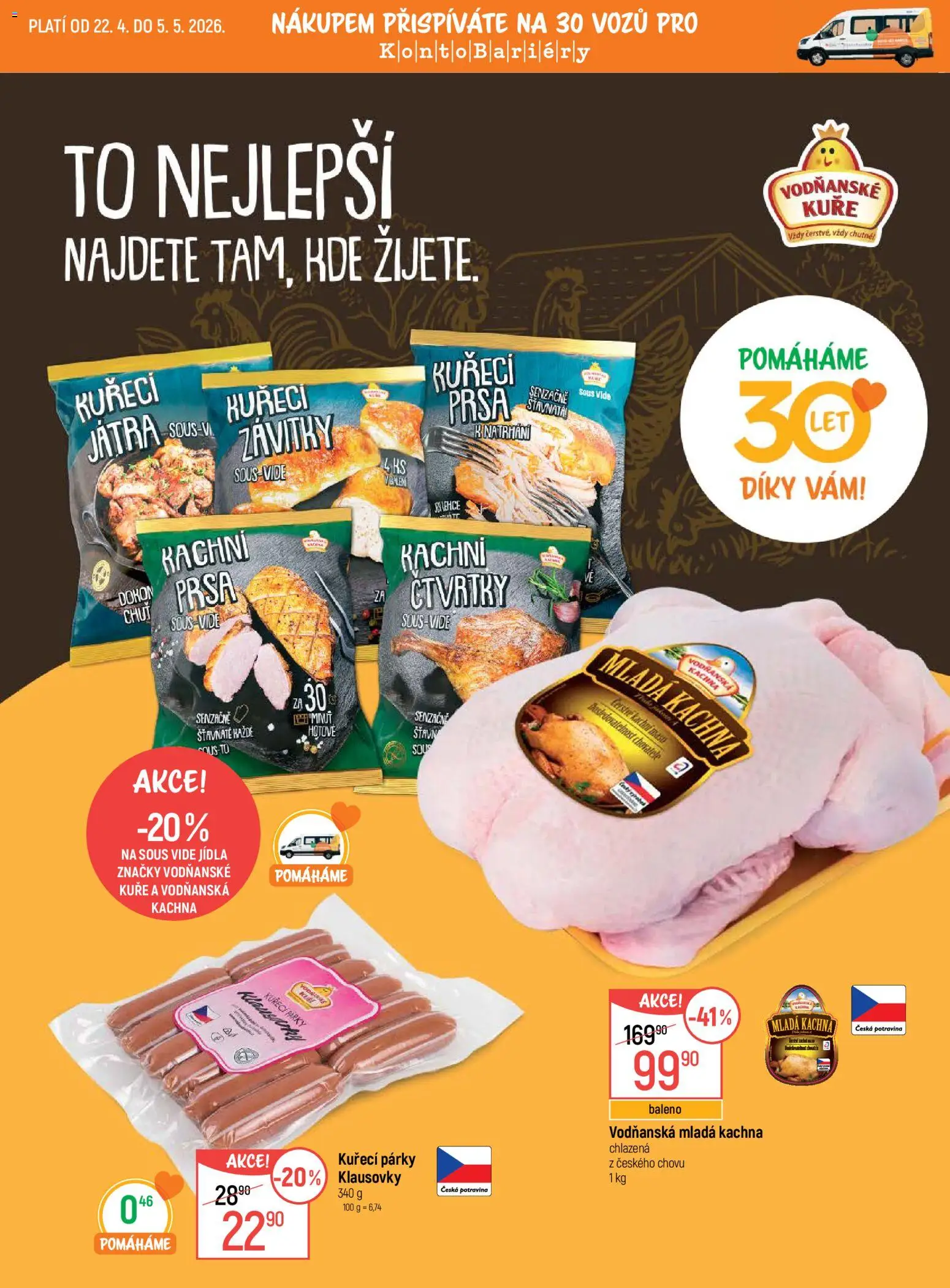 Globus leták - Trmice od 22.04.2026 | Strana: 2 | Produkty: Kuřecí prsa, Sous vide, Kachna, Maso