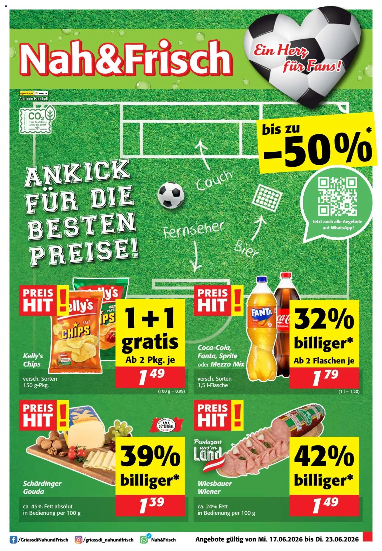 Nah und Frisch Flugblatt gültig ab 17.06.2026 | Seite: 1 | Produkte: Chips, Fernseher, Couch