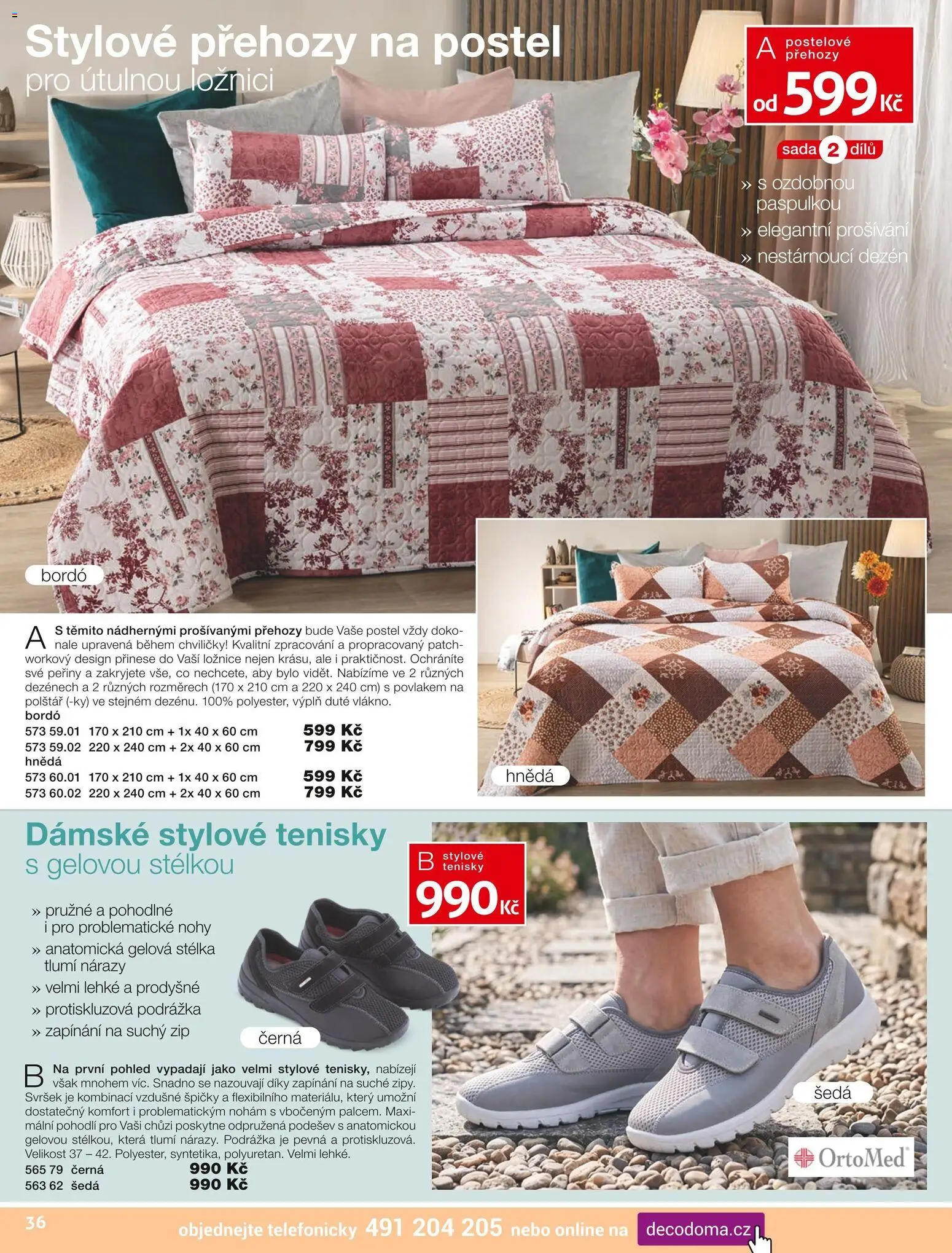 Decodoma katalog Podzim 2026 od 01.09.2026 | Strana: 36 | Produkty: Tenisky, Peřiny, Postel, Polštář