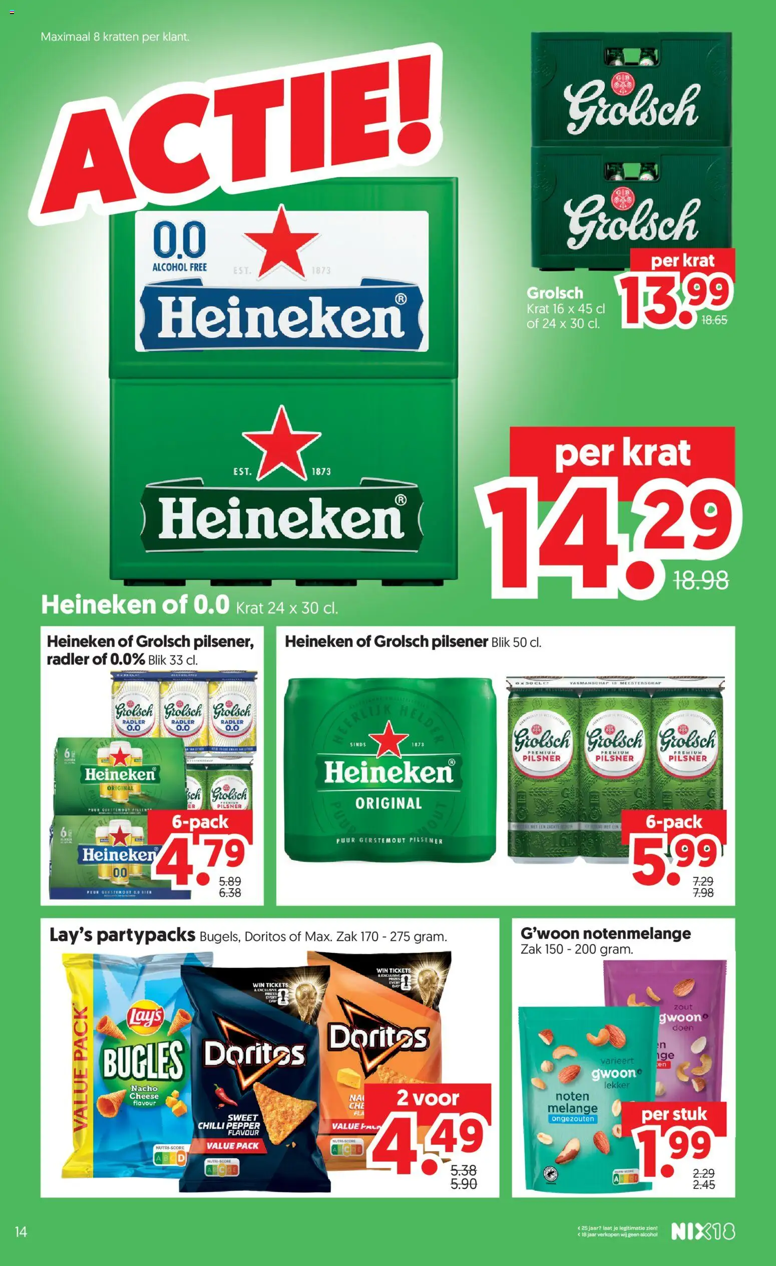 {H1} | Pagina: 16 | Producten: Heineken, Radler, Noten, Doritos