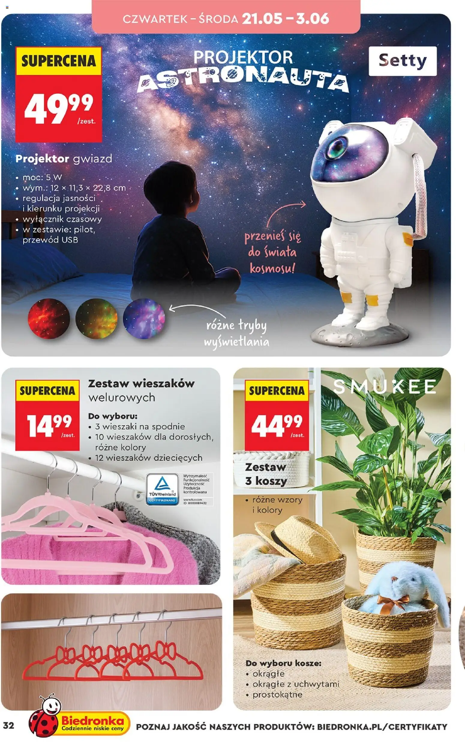 Biedronka Polsko leták - Hity i inspiracje od 16.05.2026 | Strana: 32 | Produkty: Projektor, USB