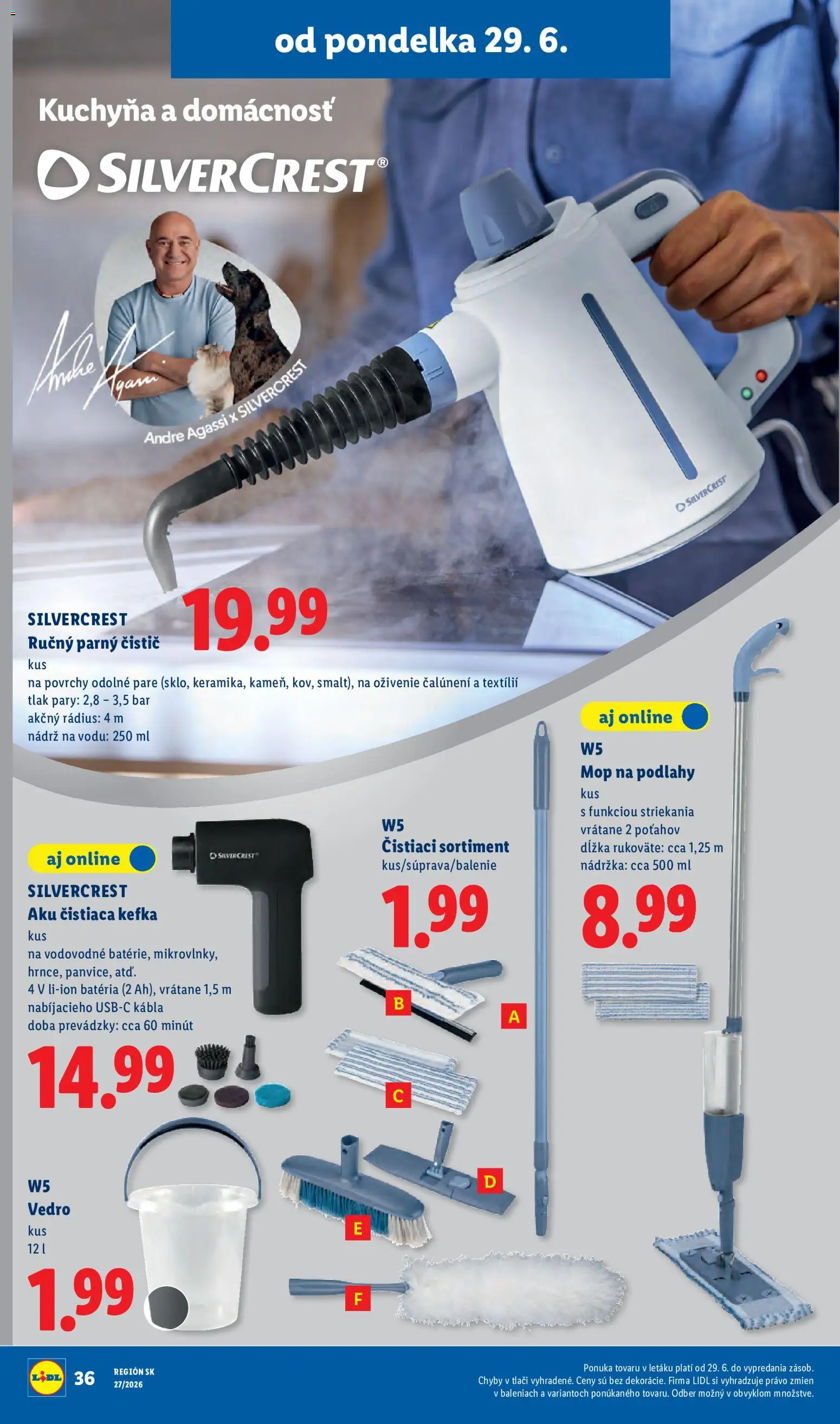 Nové Lidl akcie – leták je platný od 29.06.2026 | Strana: 54 | Produkty: Kuchyňa, Parný čistič, Aku