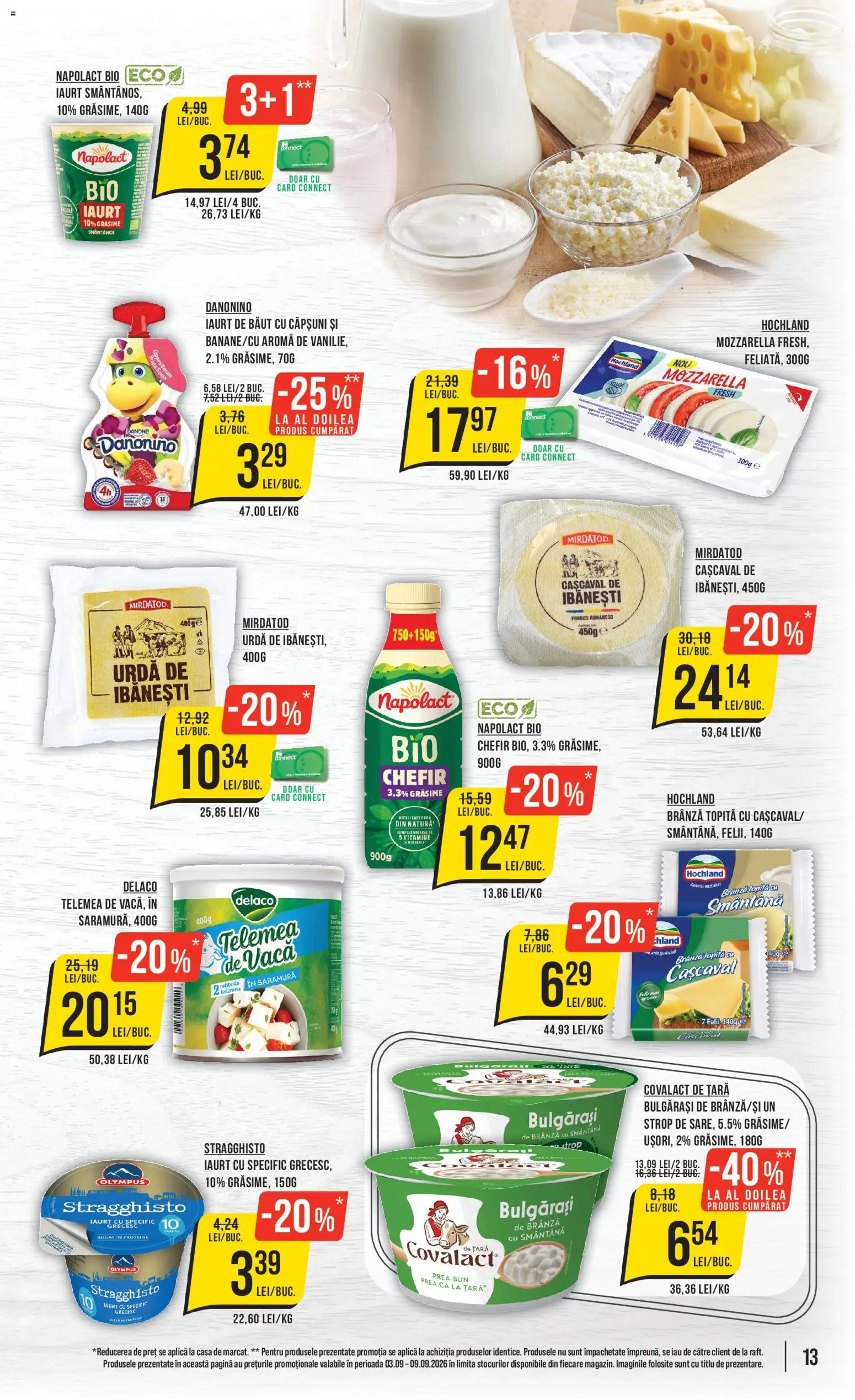 Noul catalog Mega Image – valabil de la 03.09.2026 | Pagină: 13 | Produse: Delaco, Aplică, Brânză, Smântână