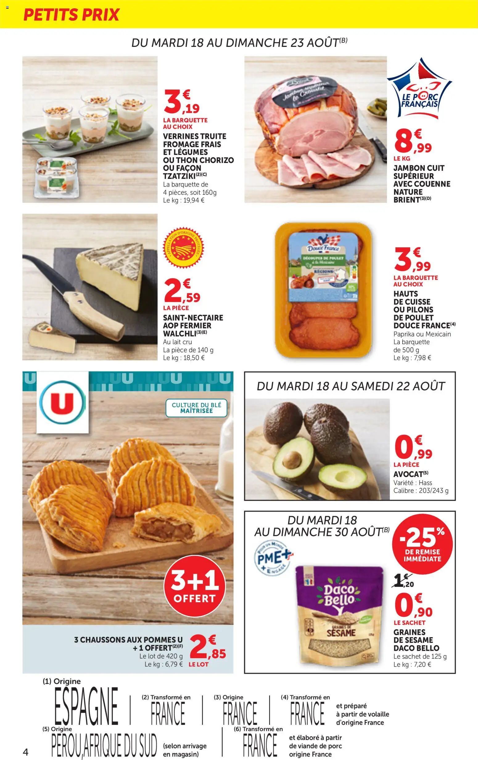 {H1} | Page: 4 | Produits: Cuisse, Volaille, Verrines, Fromage