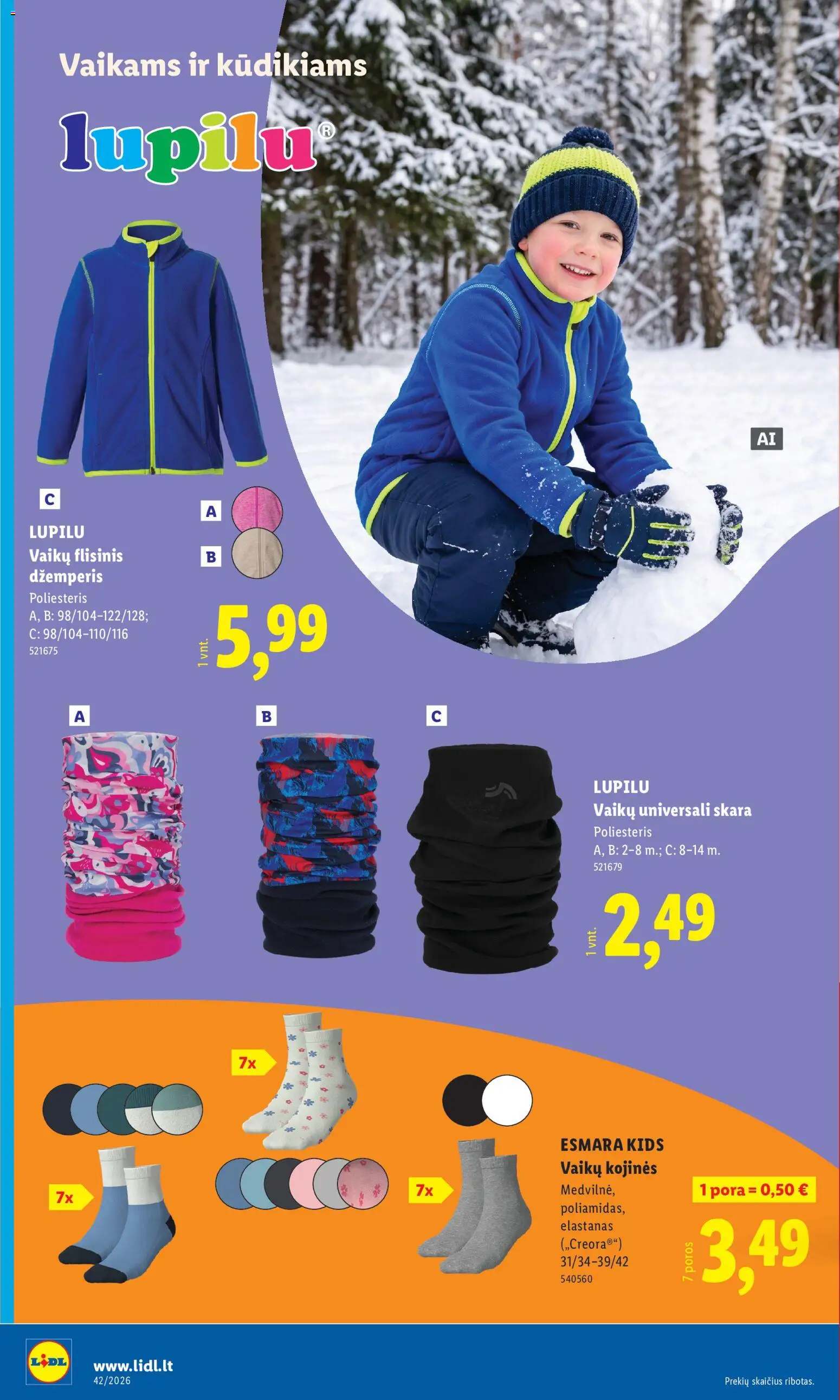 LIDL akcijos nuo 2026.10.12 | Puslapis: 4 | Prekių: Džemperis, Kojinės, Skara