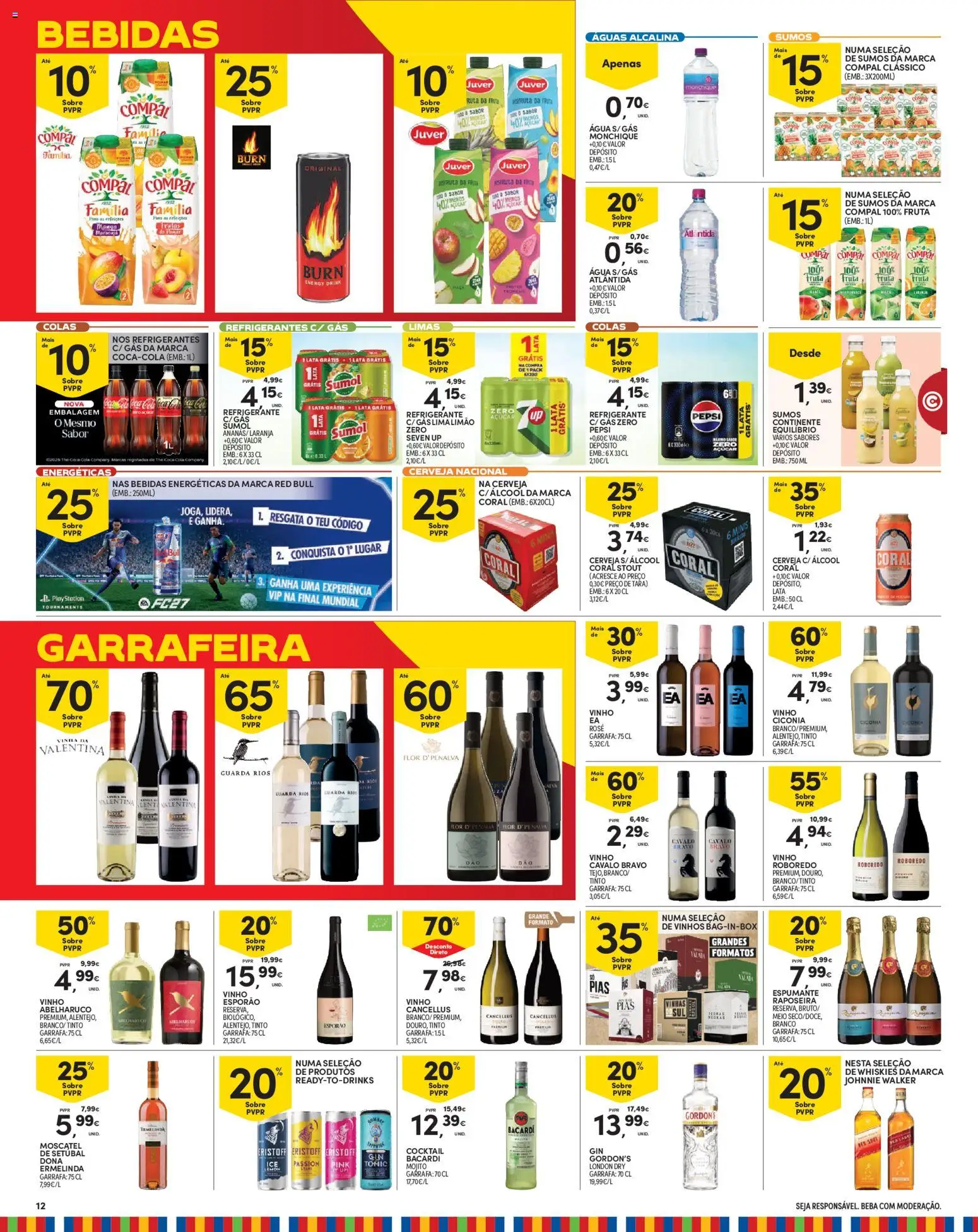 Continente Madeira │ válido de 15/09/2026 | Página: 12 | Produtos: Refrigerante, Red Bull, Espumante, Bacardi