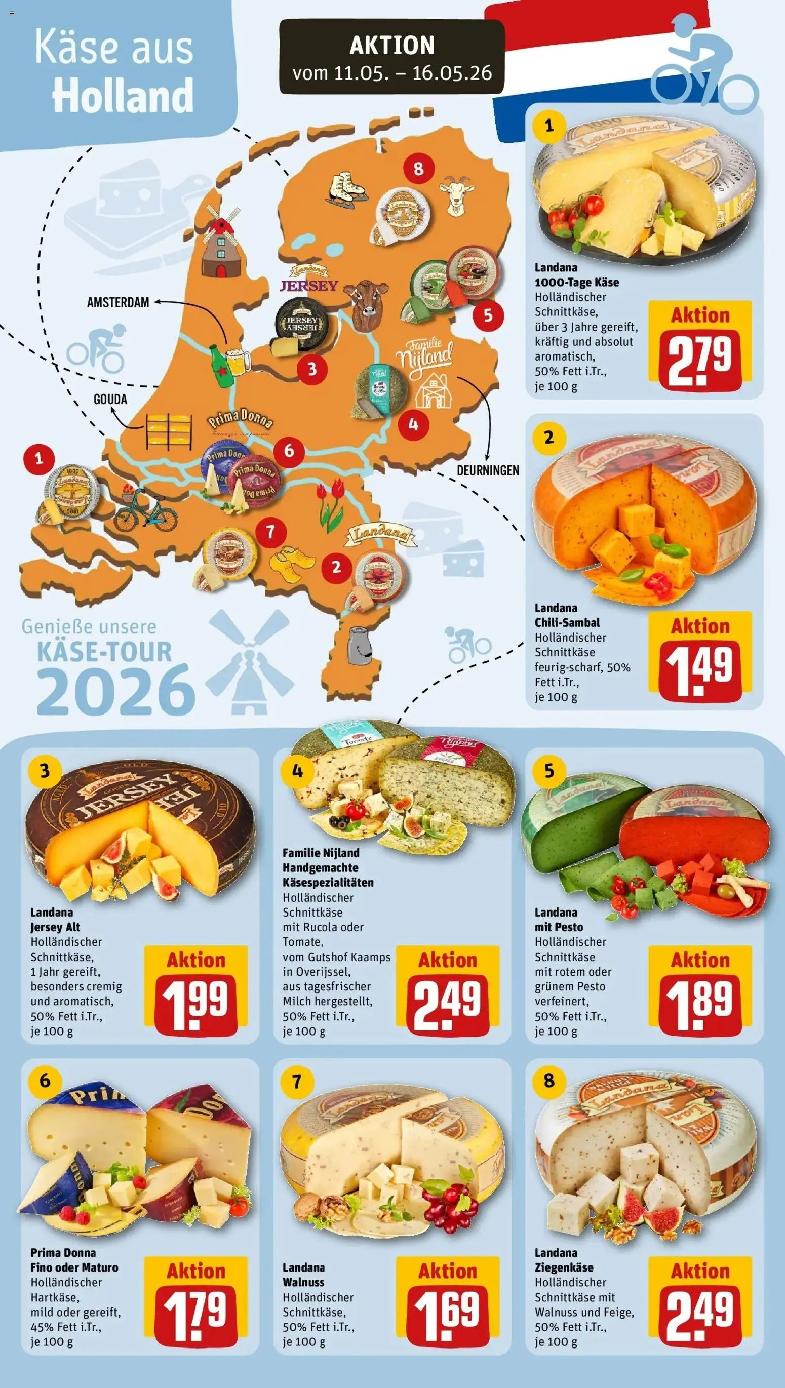 Rewe Prospekt Hagen – gültig ab 10.05.2026 | Seite: 10 | Produkte: Milch, Käse, Gouda, Rucola