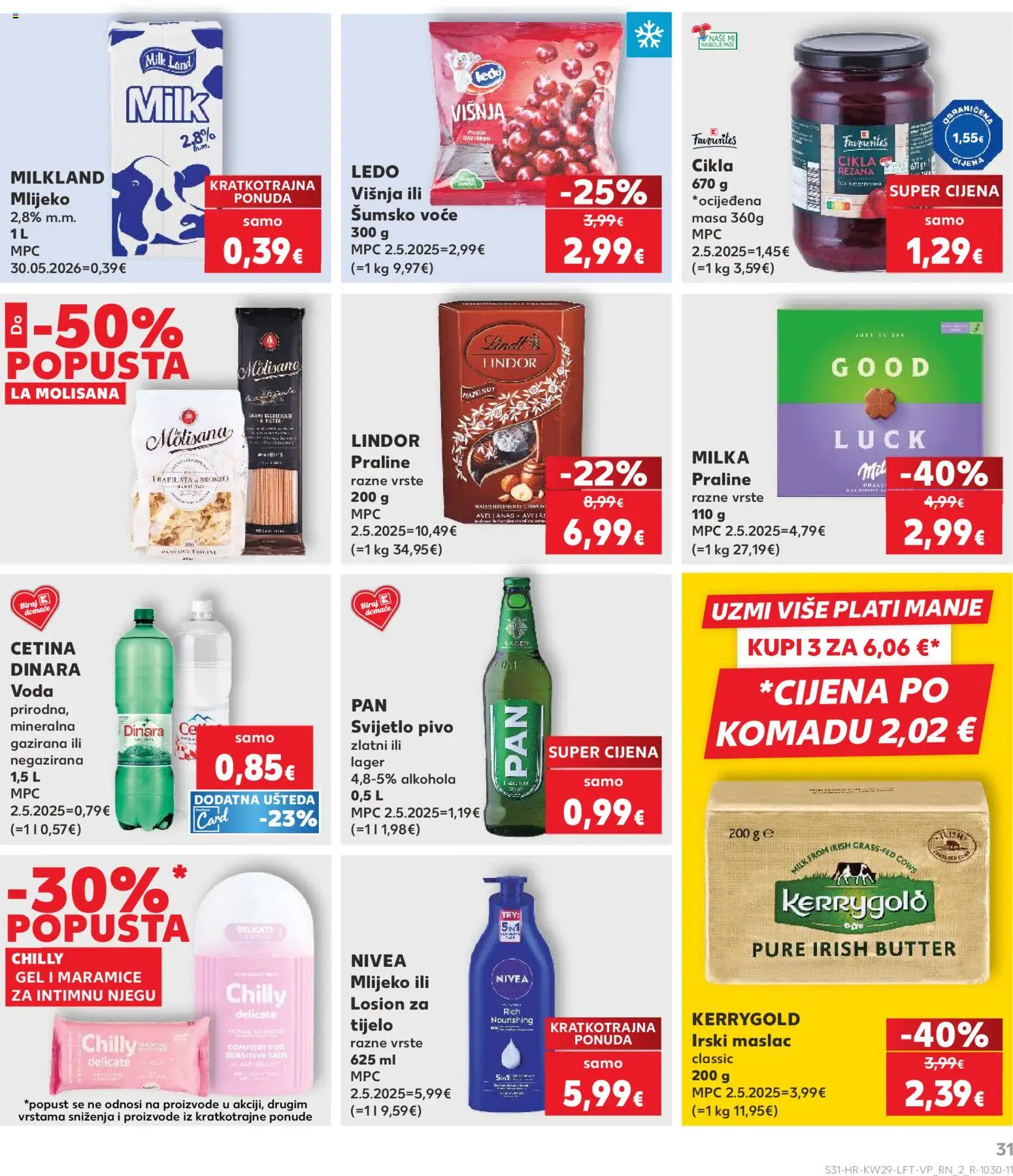 Kaufland katalog | vrijedi od 15.07.2026 | Stranica: 31 | Proizvodi: Lindt, Maslac, Maramice, Lager