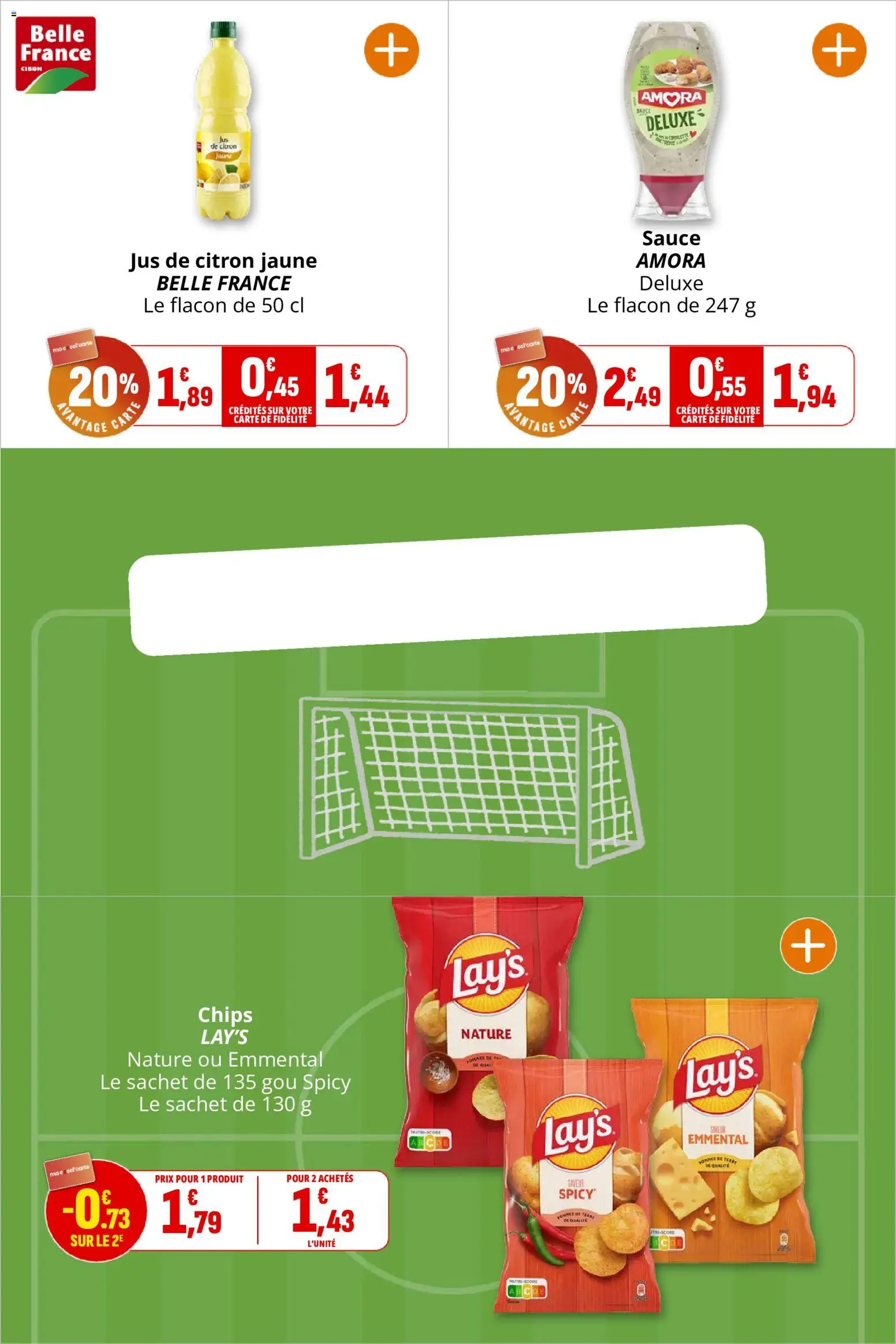 {H1} | Page: 16 | Produits: Emmental, Jus de citron, Jus, Chips