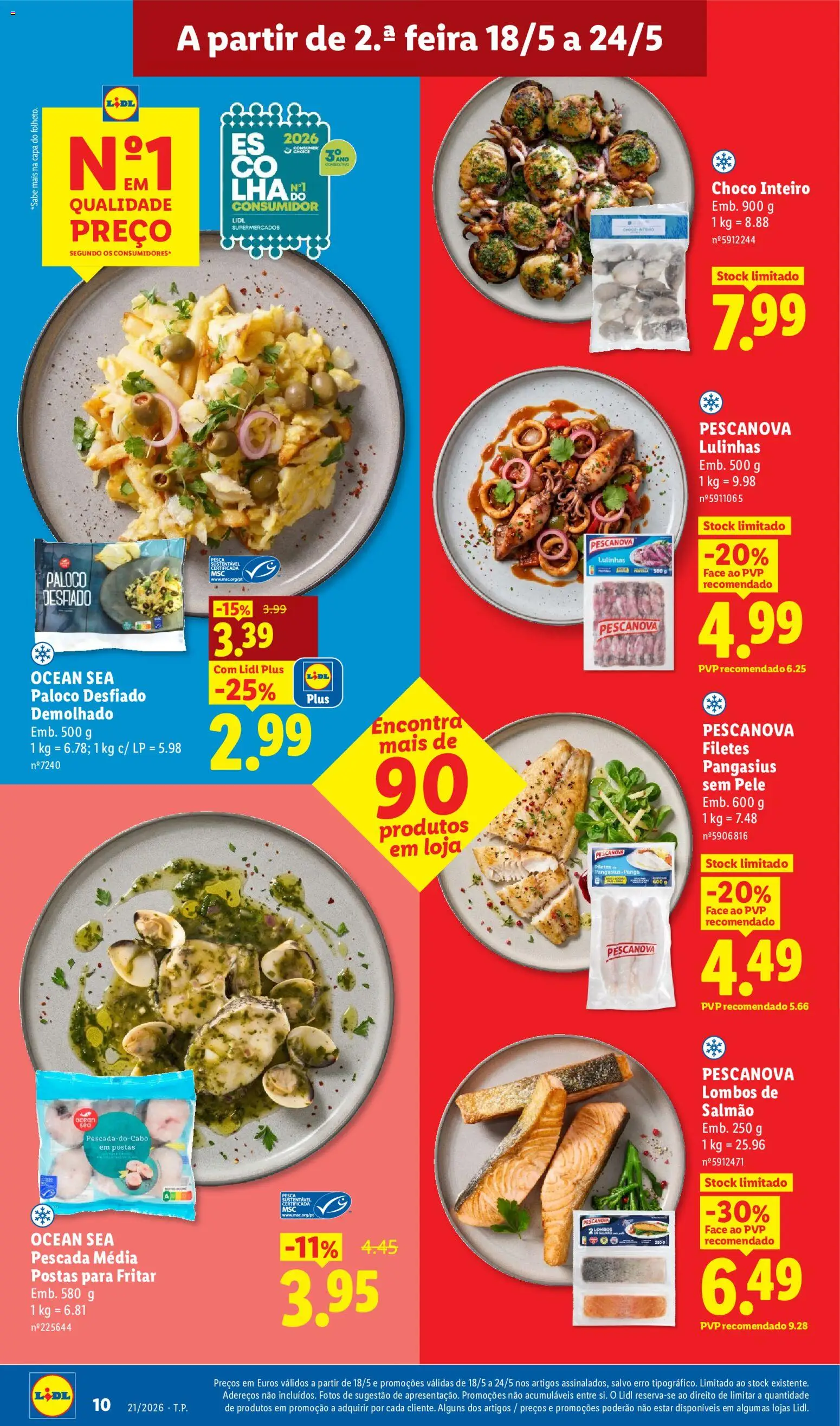 Lidl folheto │ válido de 18.05.2026 | Página: 10 | Produtos: Pescada, Salmão