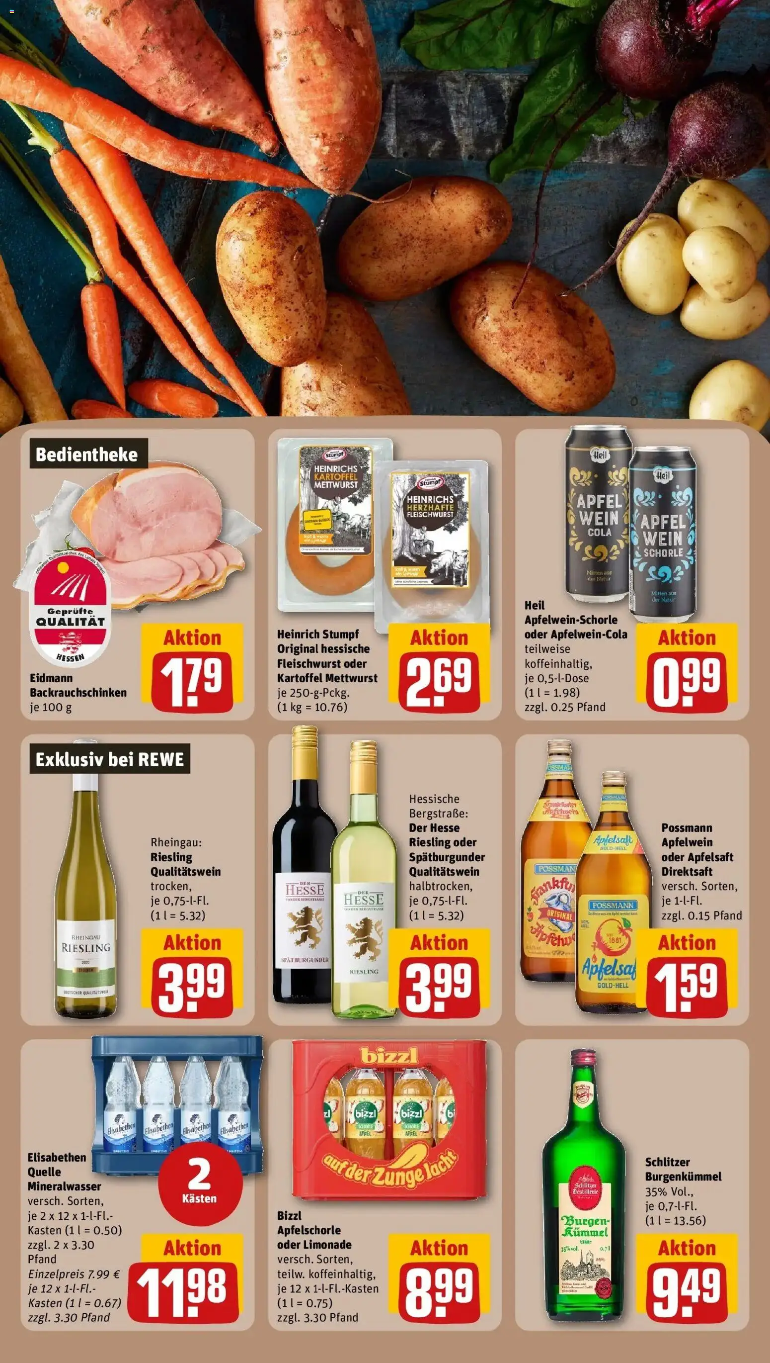REWE Prospekt ab 26.10.2026 zum Blättern » Angebote | Seite: 25 | Produkte: Äpfel, Apfelsaft, Mineralwasser, Wein