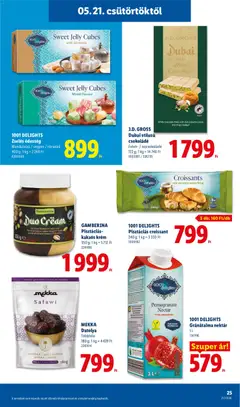 1001 DELIGHTS Gránátalma nektár, 1 l - amely érvényes a következő dátumtól: 21.05.2026 | Oldal: 25 | Termékek: Croissant, Édesség, Gránátalma, Vegán