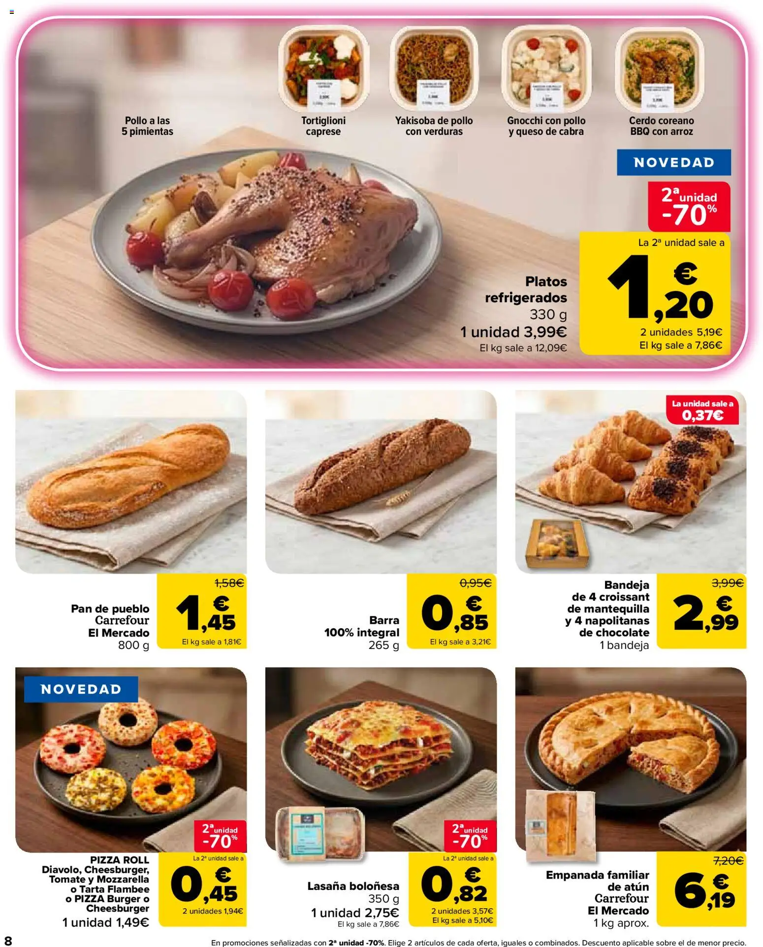 Carrefour Market folleto │ válido desde el 26/08/2026 | Página: 8 | Productos: Pan, Mozzarella, Queso de cabra, Lasaña