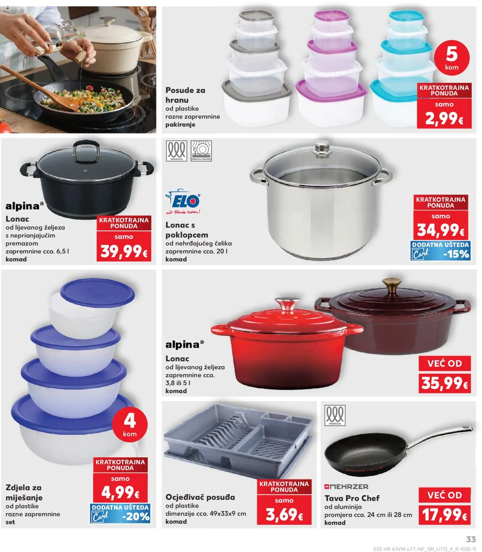 Kaufland katalog | vrijedi od 01.04.2026 | Stranica: 33 | Proizvodi: Perilica posuđa, Tava, Zdjela, Lonac