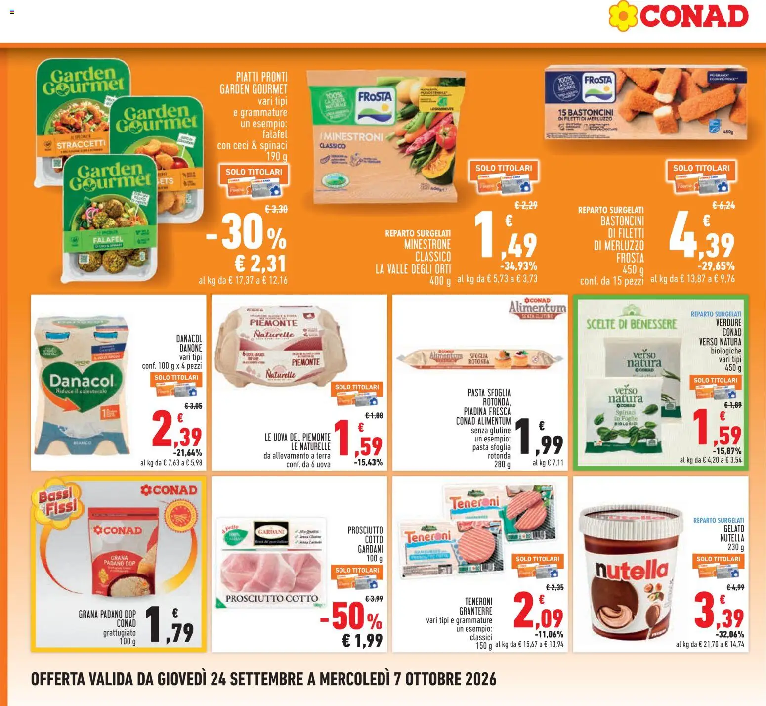 Volantino Conad del 24/09/2026 | Pagina: 12 | Prodotti: Yogurt, Merluzzo, Pasta, Nutella