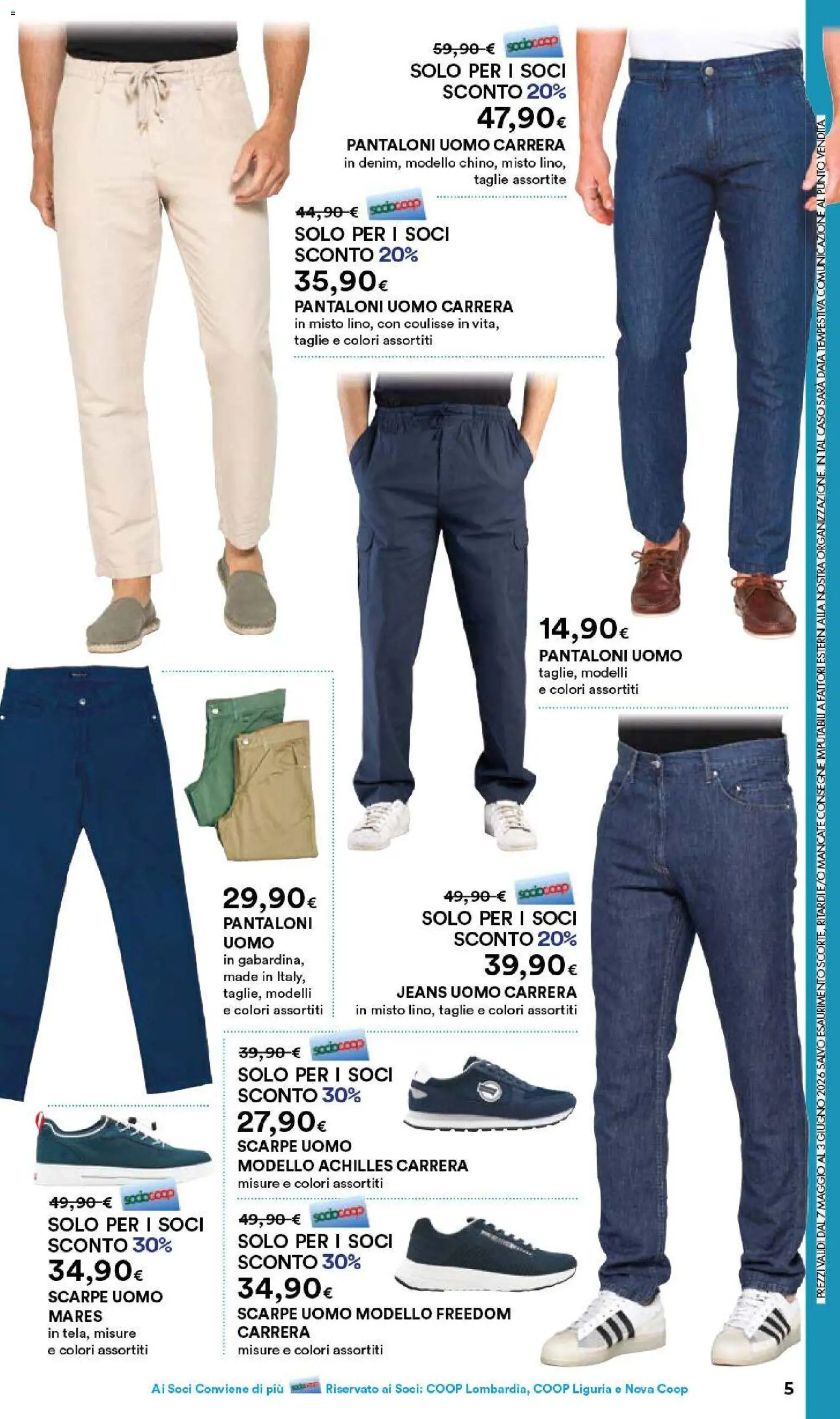 Volantino Ipercoop del 07.05.2026 | Pagina: 5 | Prodotti: Pantaloni, Scarpe, Jeans, Data