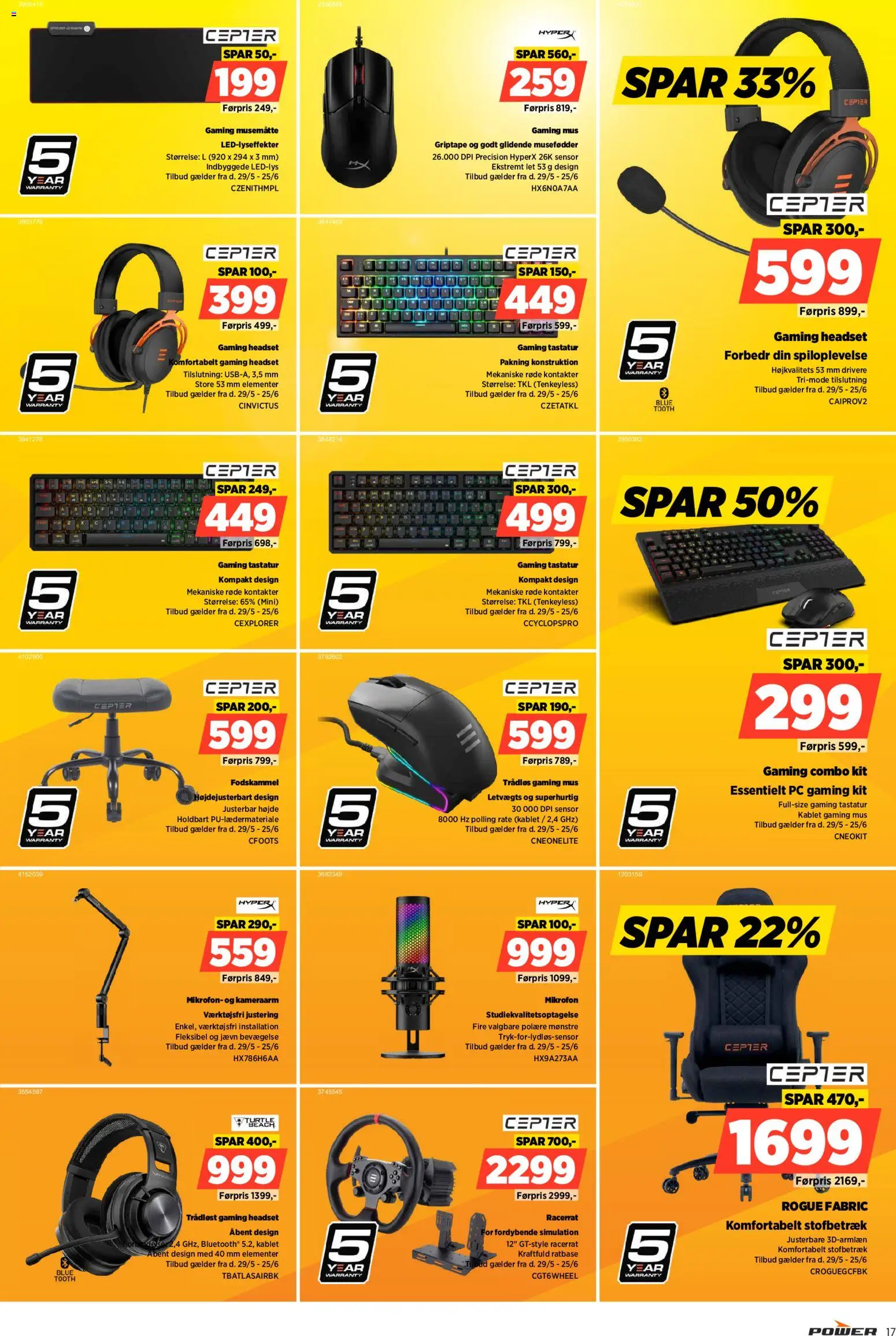 Power tilbudsavis – gyldig fra 05.06.2026 | Side: 17 | Produkter: Fodskammel, PC, Tastatur, Mikrofon