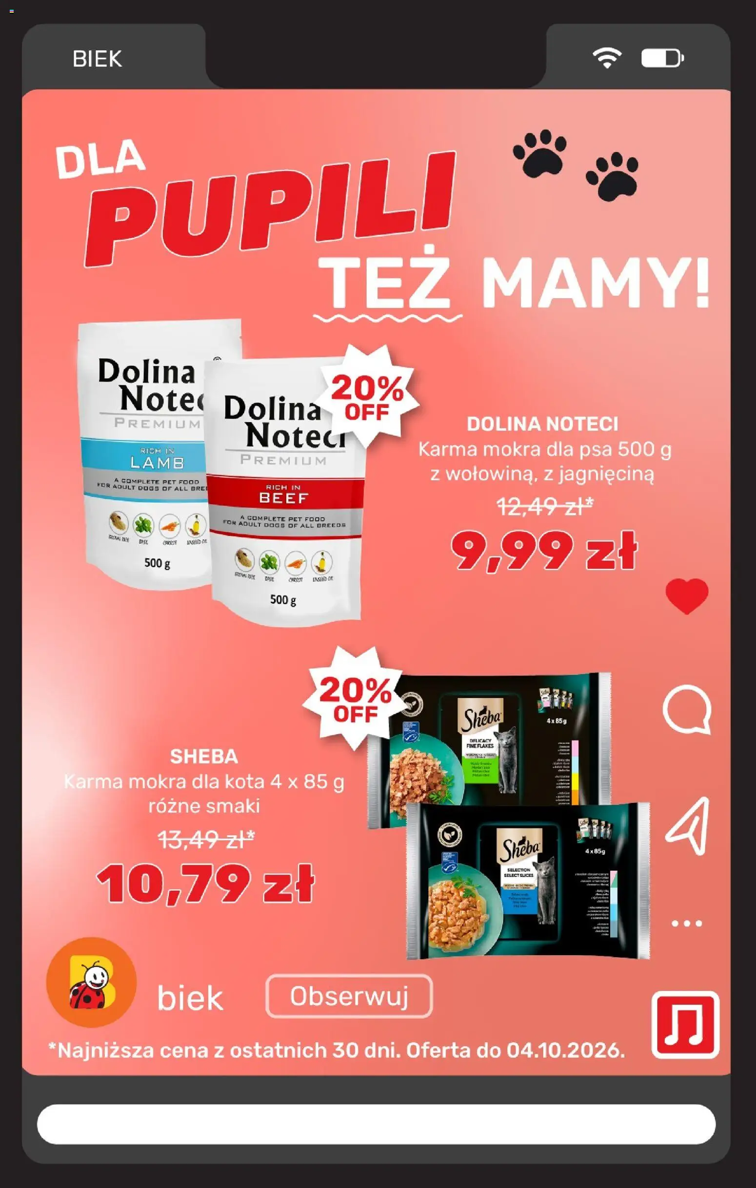 Biedronka Polsko leták - BIEK od 02.10.2026 | Strana: 14 | Produkty: Sheba