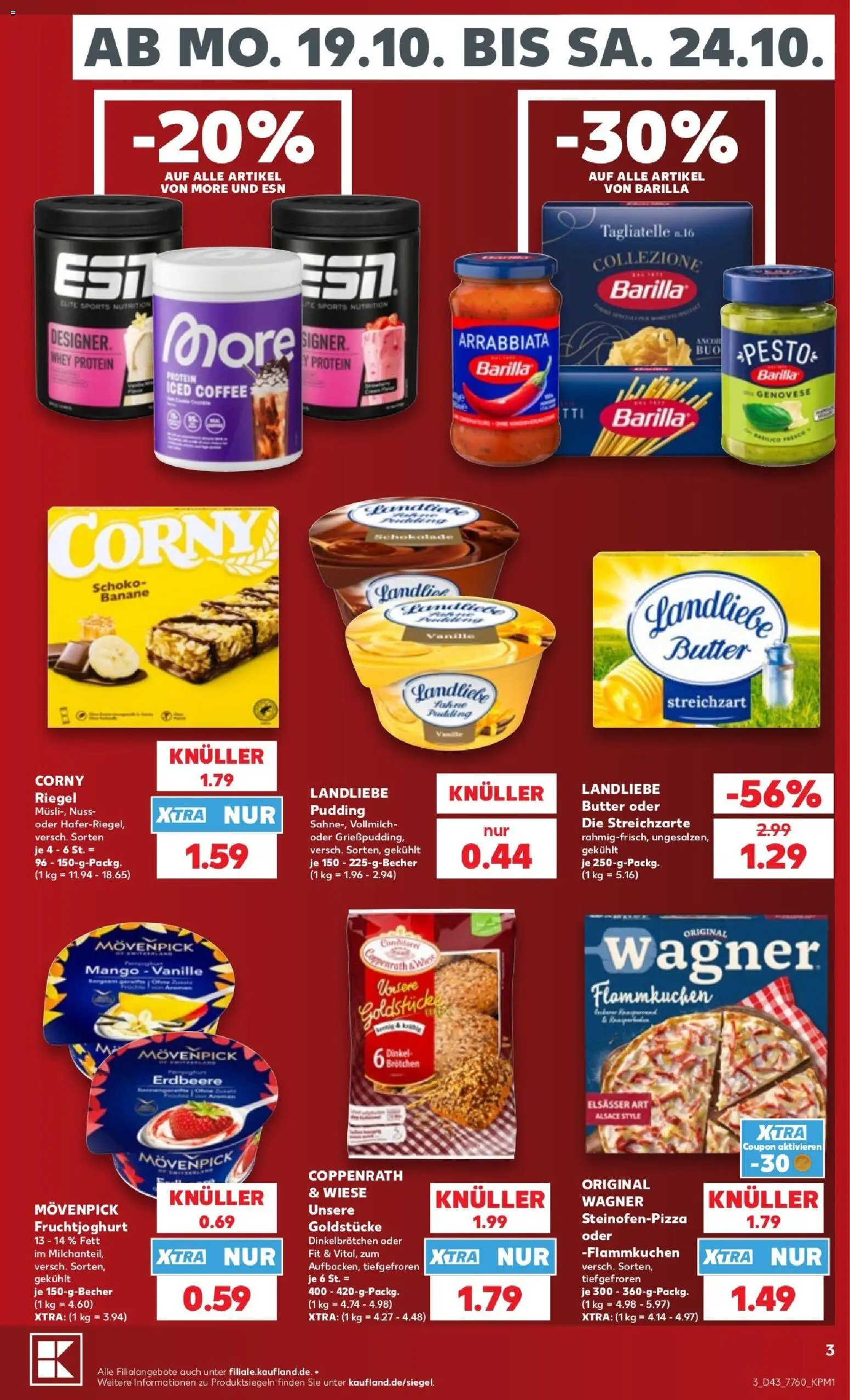 Kaufland Prospekt Speyer – gültig ab 19.10.2026 | Seite: 3 | Produkte: Barilla, Fruchtjoghurt, Pudding, Mango