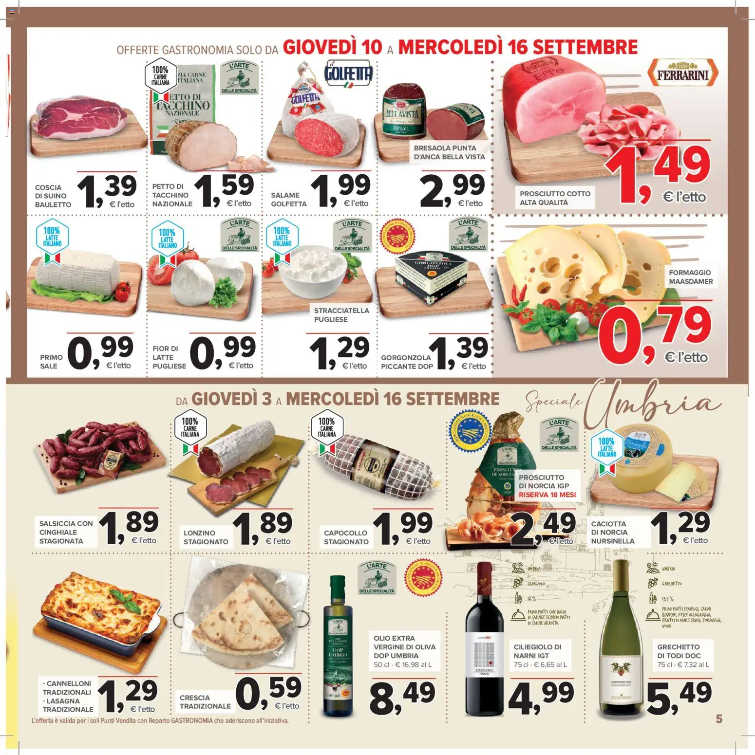 Volantino Todis del 03/09/2026 | Pagina: 5 | Prodotti: Salame, Lasagna, Carne, Stracciatella
