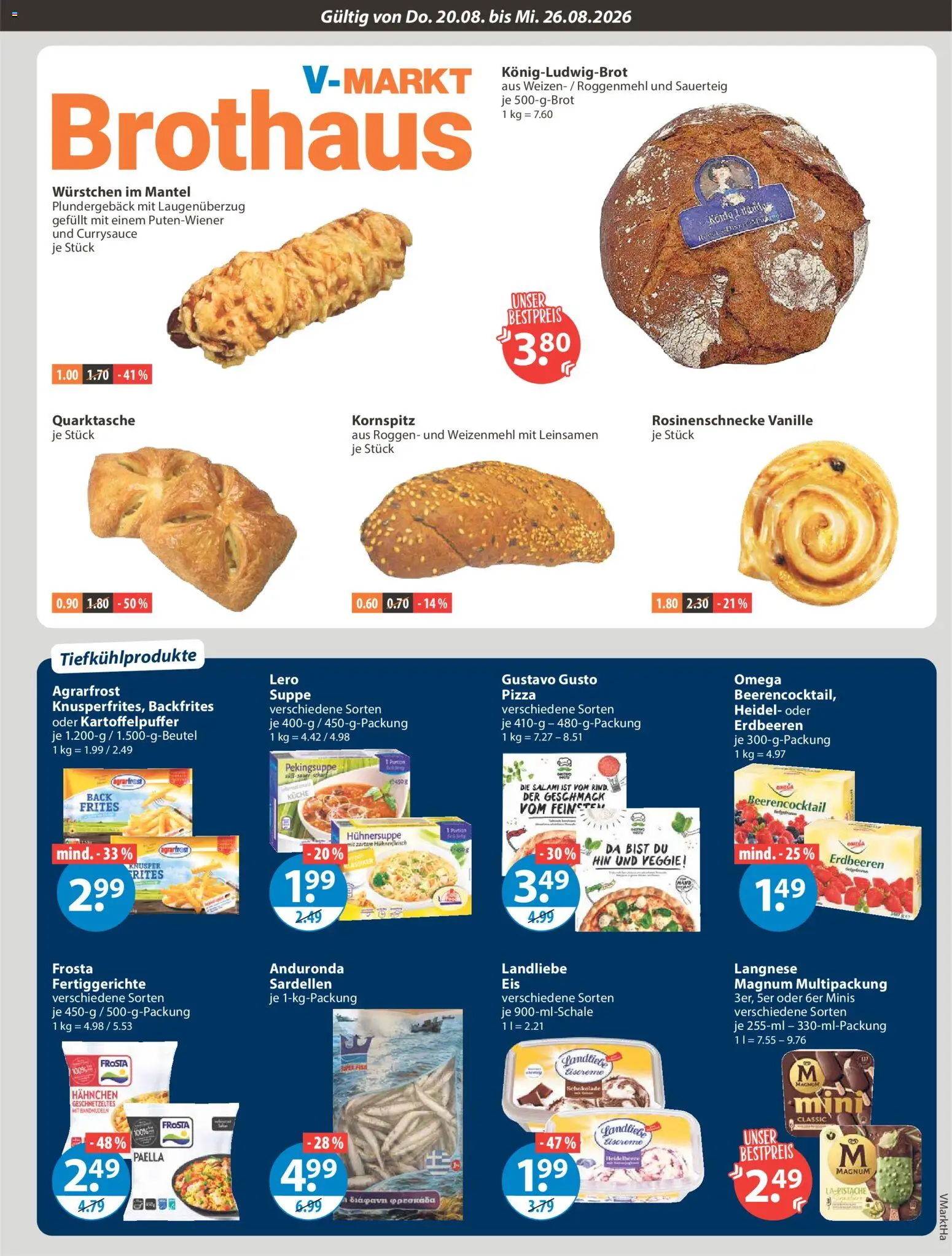 V-Markt Angebote – gültig ab 20.08.2026 | Seite: 3 | Produkte: Weizenmehl, Eiscreme, Vanille, Salami