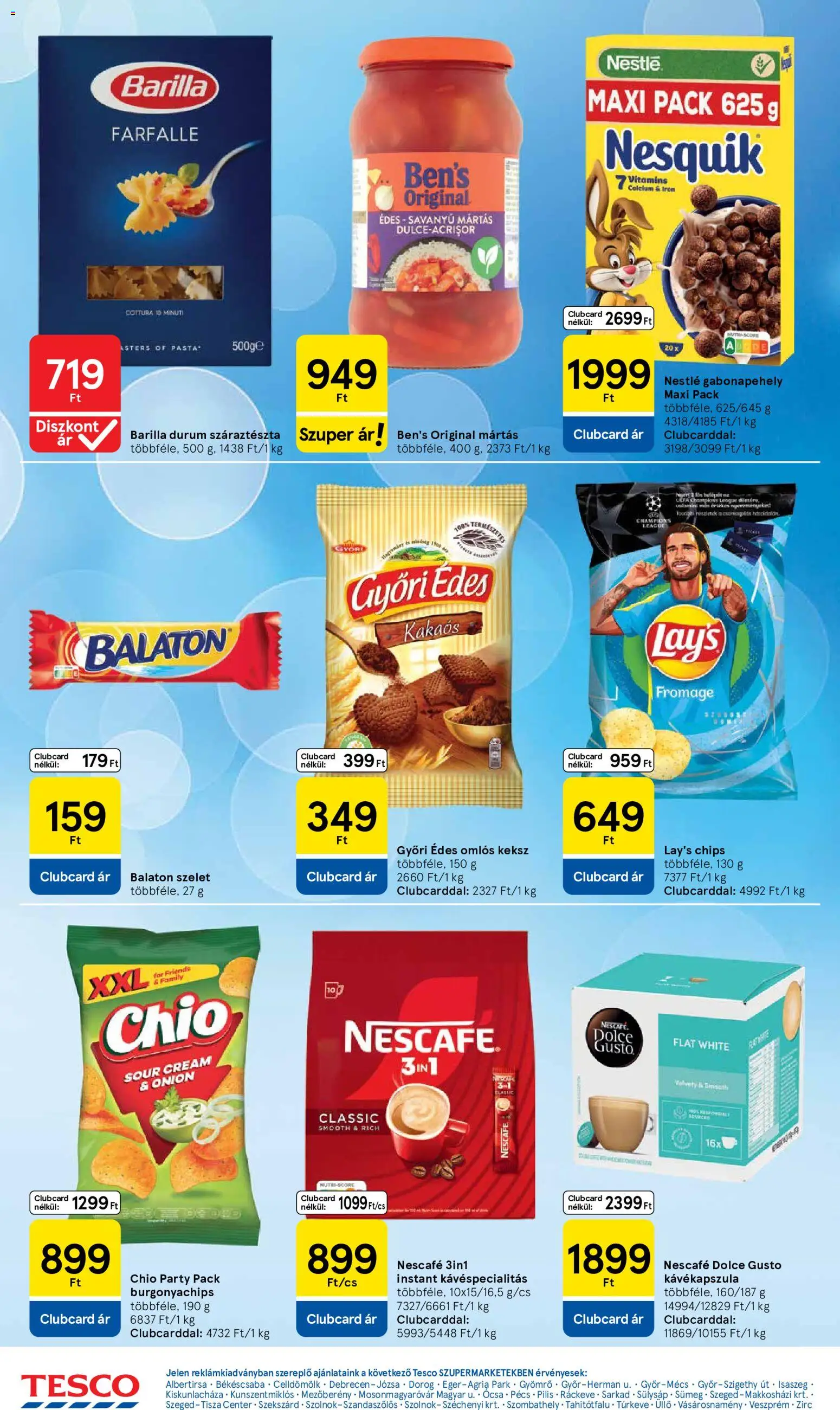Tesco akciós ujság - amely érvényes a következő dátumtól: 2026.07.23. | Oldal: 6 | Termékek: Dolce Gusto, Kávékapszula, Gabonapehely, Farfalle