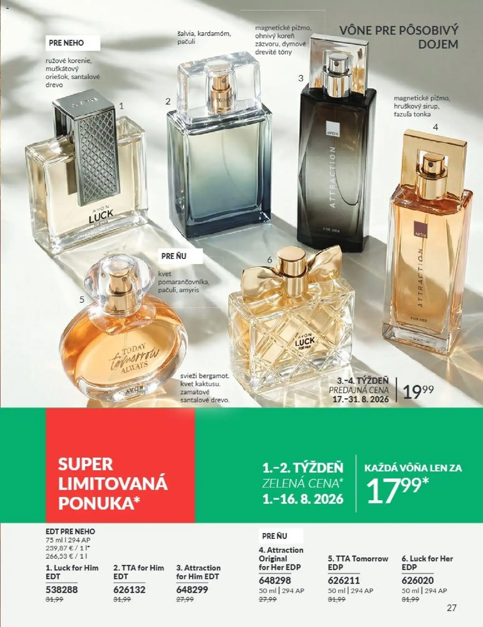 Nové Avon akcie – leták je platný od 01.08.2026 | Strana: 27 | Produkty: Fazuľa
