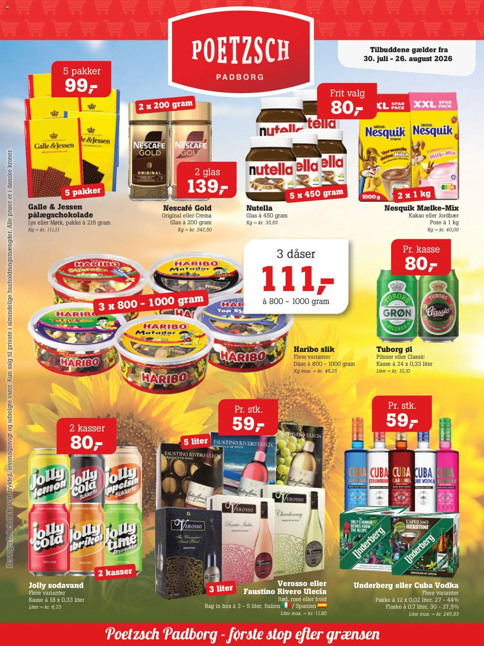 Poetzsch Padborg tilbudsavis – gyldig fra 30/07/2026 | Side: 1 | Produkter: Slik, Sodavand, Kakao, Nutella