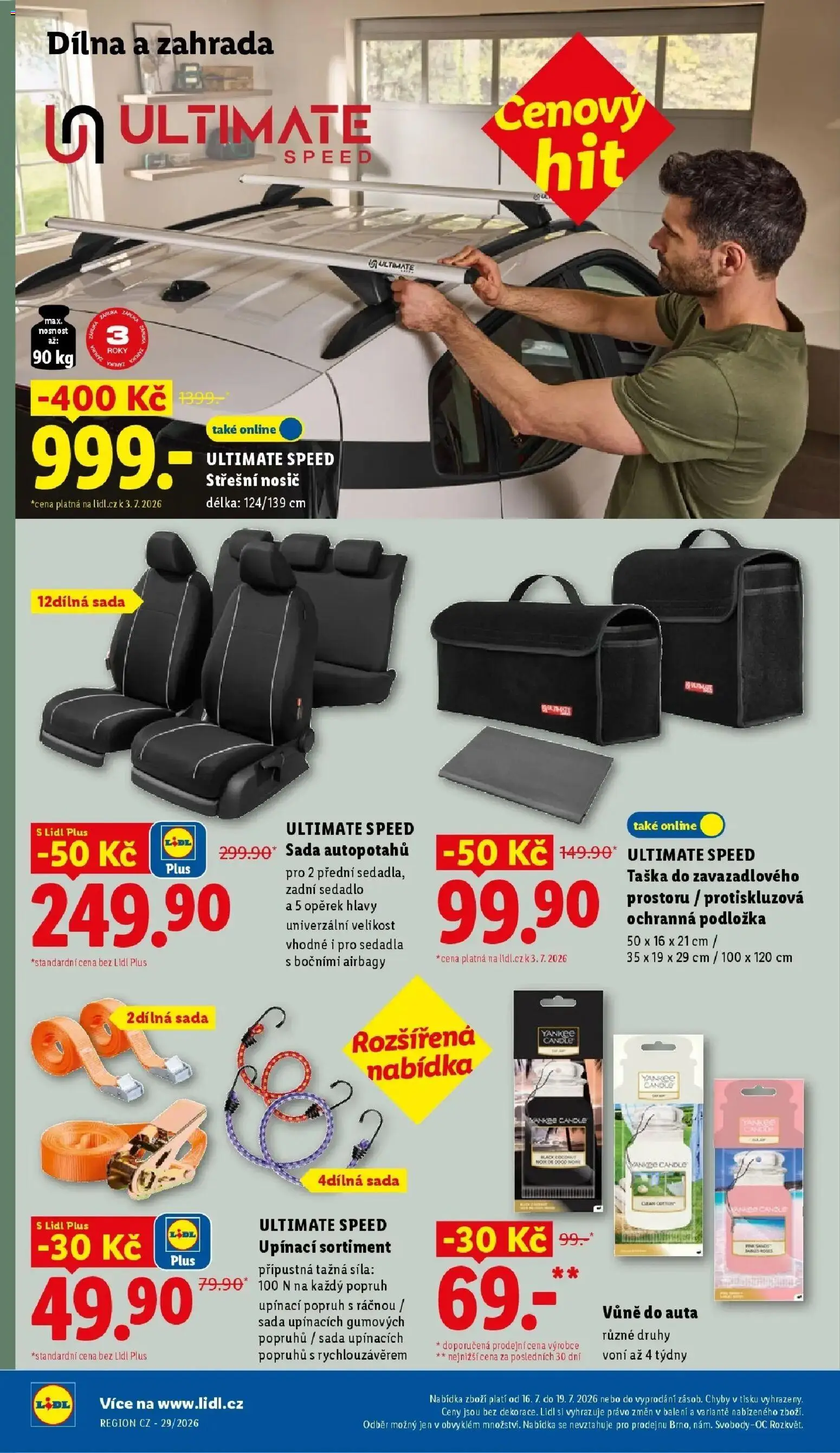 Lidl aktuální leták od 16.07.2026 | Strana: 34 | Produkty: Organizér, Yankee Candle, Taška, Ultimate Speed