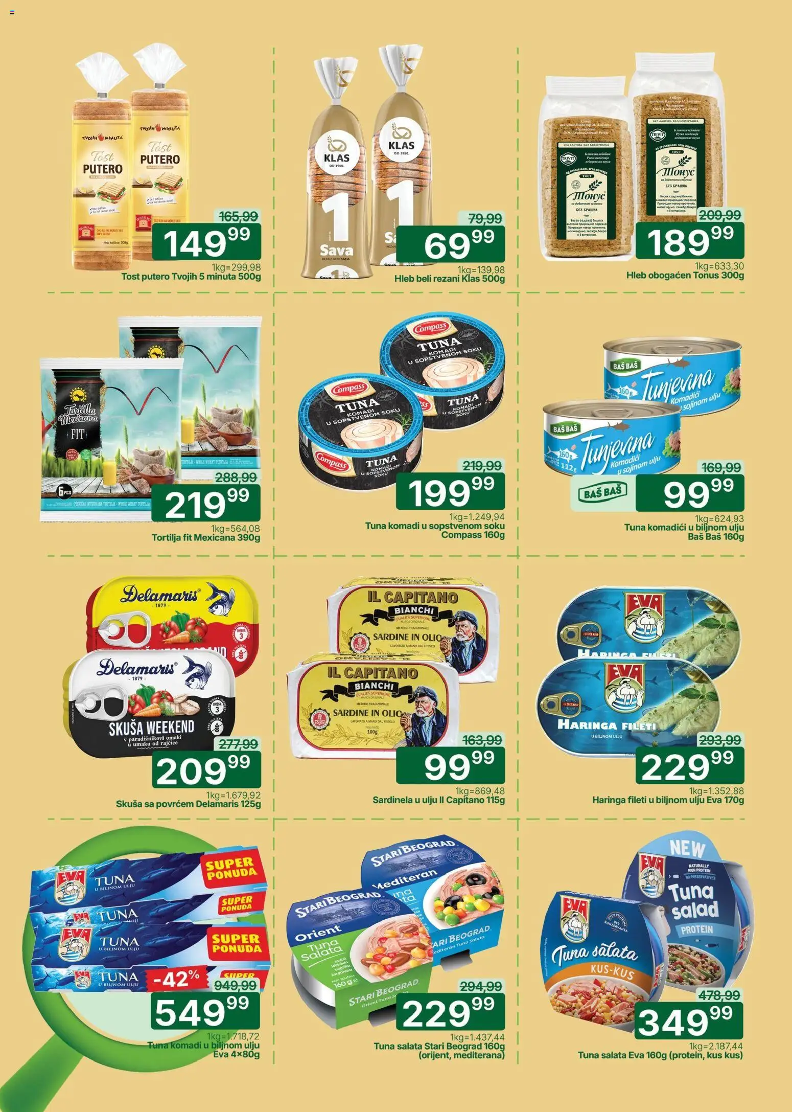 Univerexport katalog - važi od 11.05.2026 | Strana: 10 | Proizvode: Protein, Tortilja, Skuša, Hleb