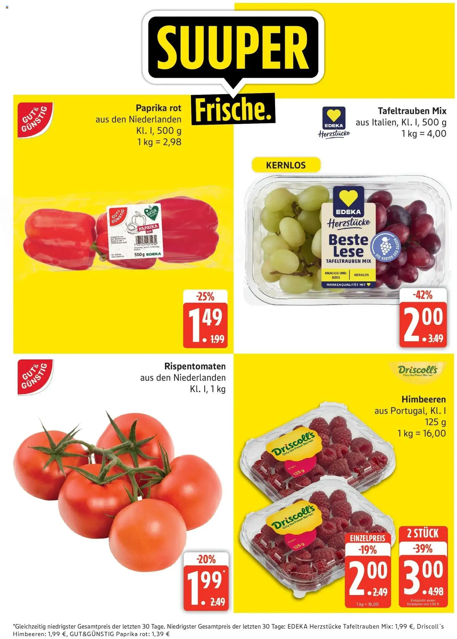 Edeka Prospekt Güstrow (ab 26.10.2026) » Angebote Online | Seite: 5 | Produkte: Himbeeren, Paprika rot, Paprika