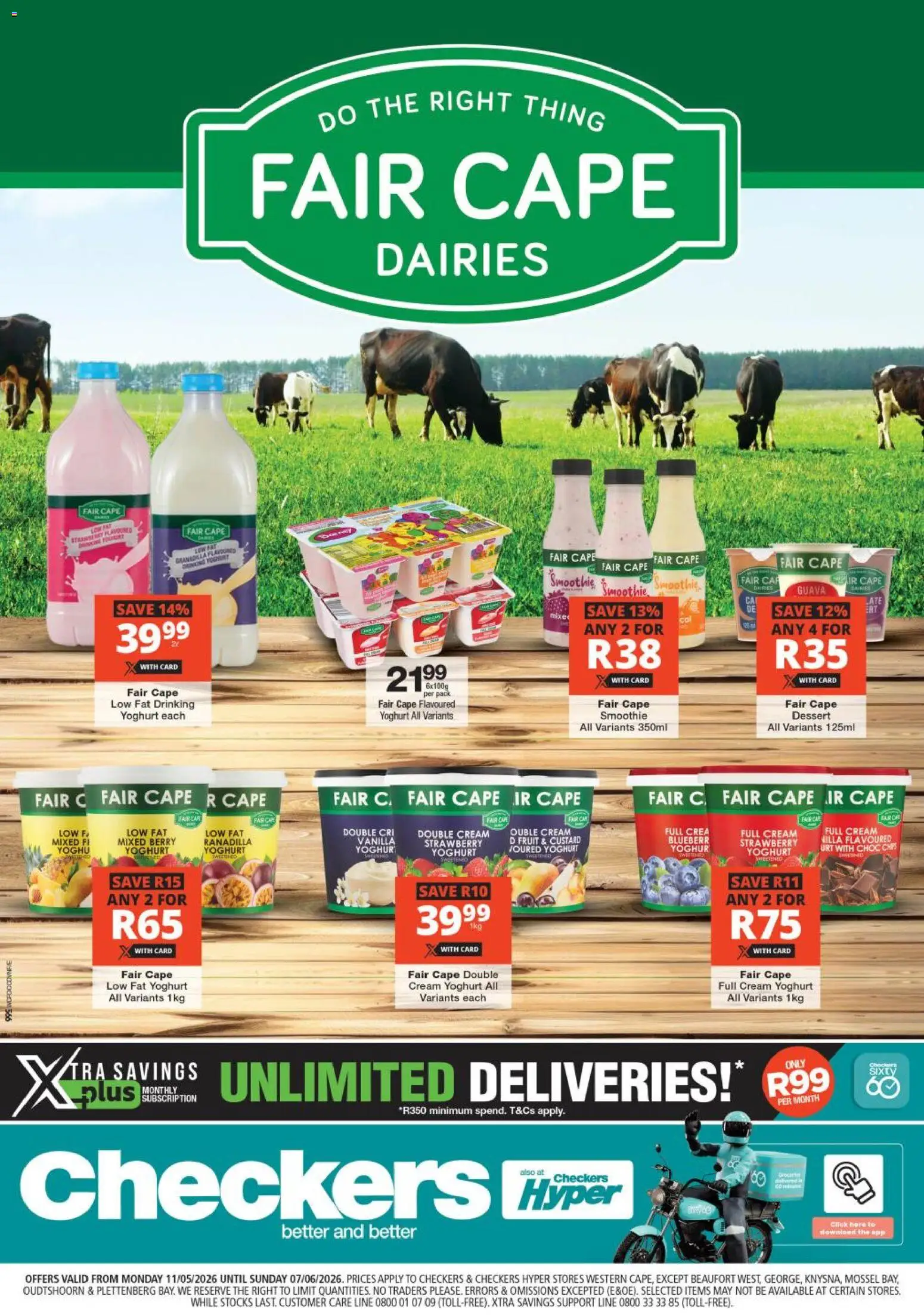 New Checkers catalogue – valid from 11.05.2026 | Page: 1 | Products: Custard, Mixer, Cream, Fruit