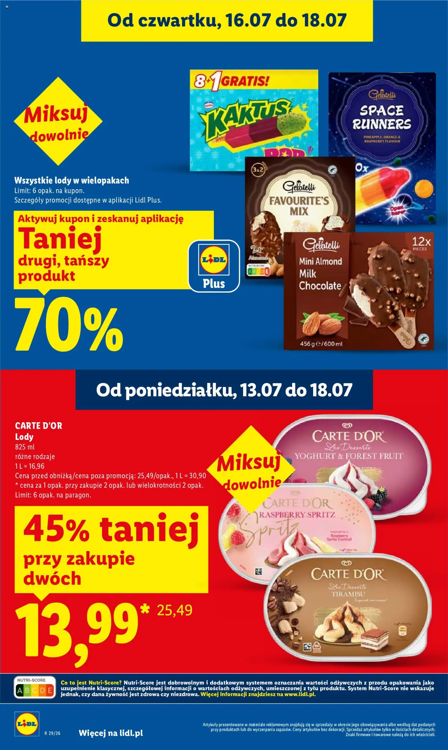 Lidl Polsko leták od 16.07.2026 | Strana: 18 | Produkty: Tiramisu, Spritz, Carte d'or, Gelatelli