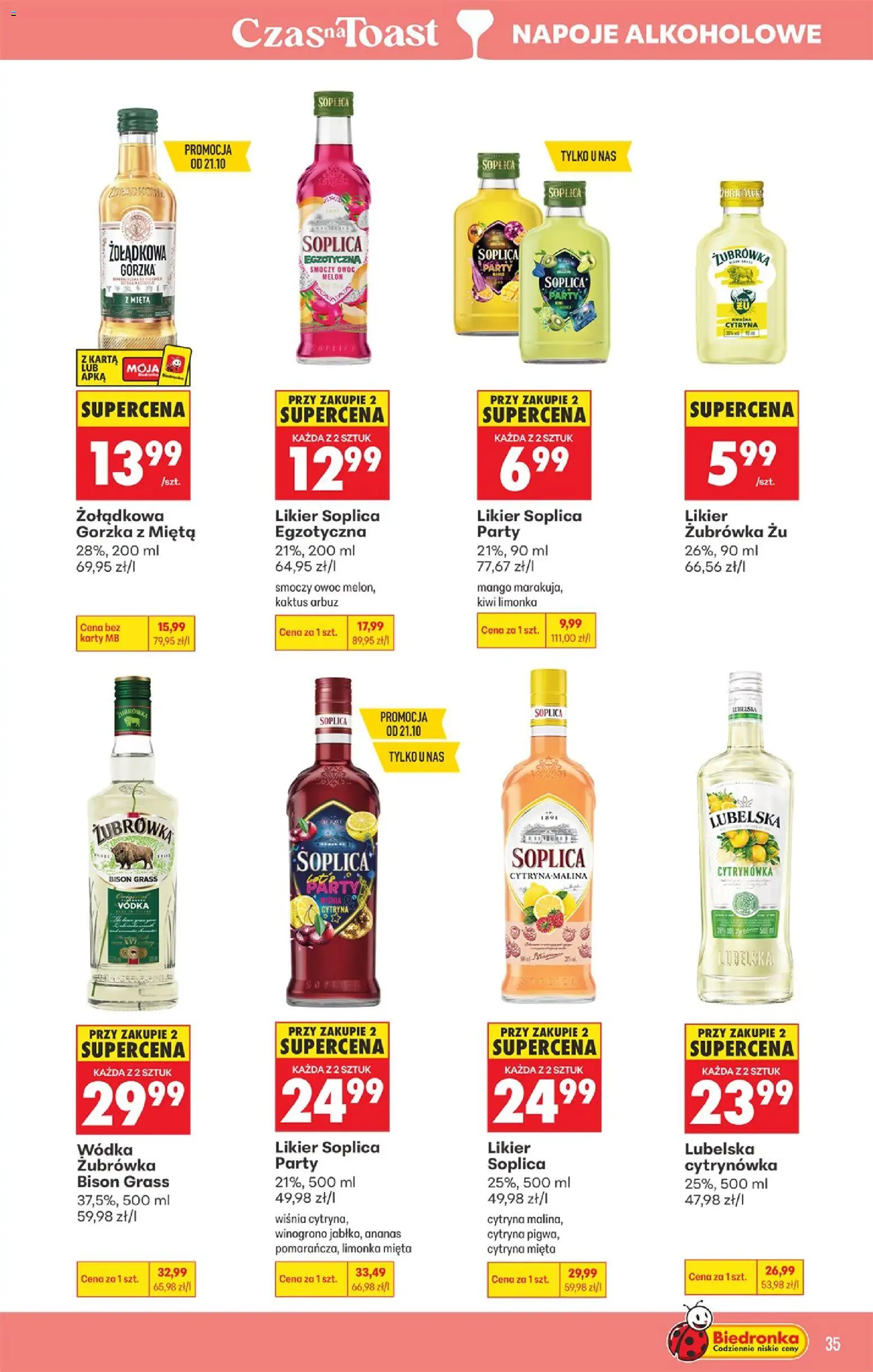 Biedronka Polsko leták - Czas na toast od 19.10.2026 | Strana: 37 | Produkty: Mango, Ananas, Kiwi, Nápoje