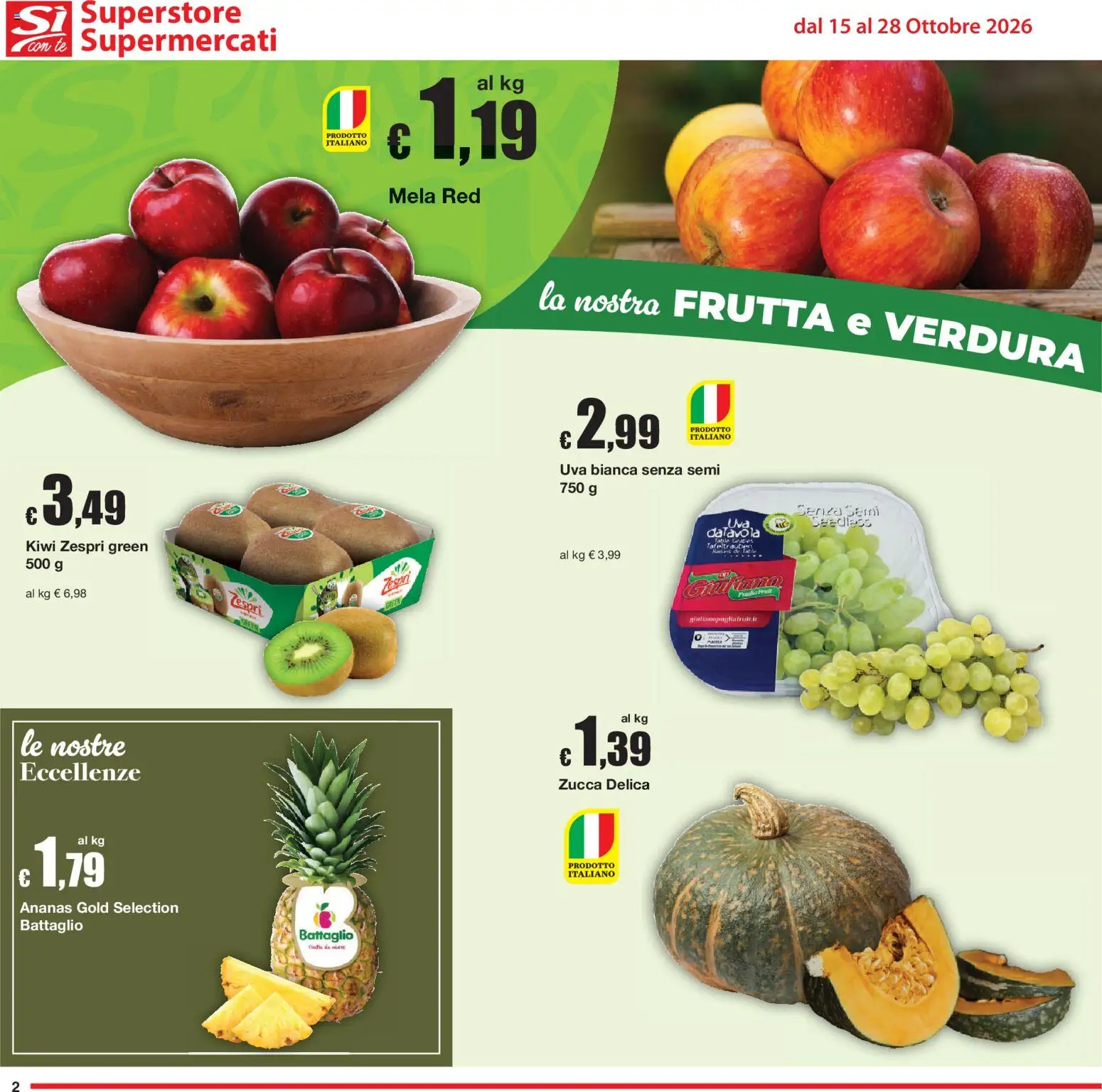 Volantino Sì con Te del 15/10/2026 | Pagina: 2 | Prodotti: Tè, Frutta, Ananas, Uva