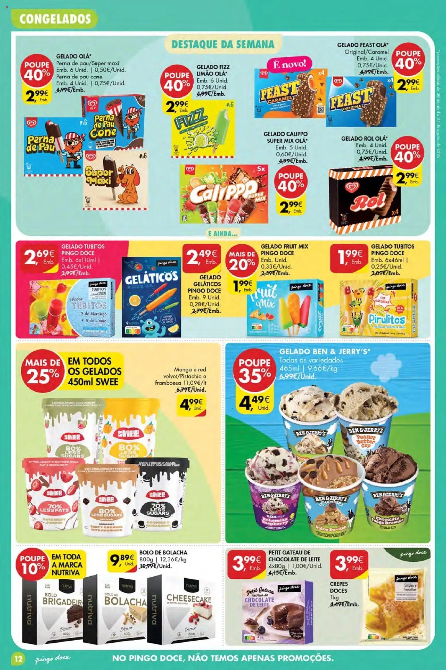 Pingo Doce Poupe Esta Semana Açores │ válido de 28.05.2026 | Página: 12 | Produtos: Leite, Chocolate, Petit Gateau, Doces