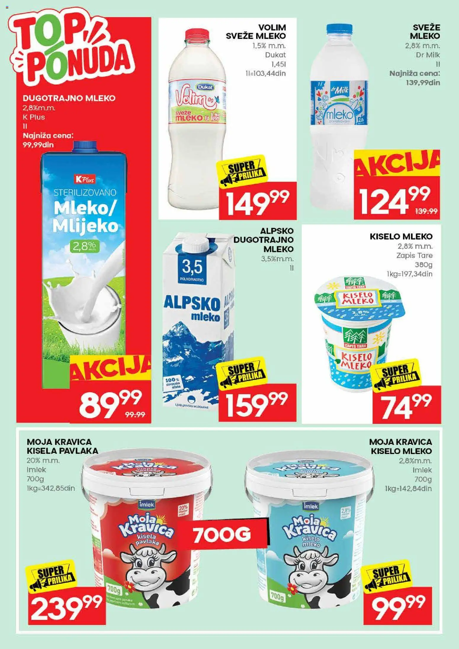 Idea katalog - važi od 31.08.2026 | Strana: 16 | Proizvode: Kisela pavlaka, Sveže mleko, Dugotrajno mleko, Pavlaka