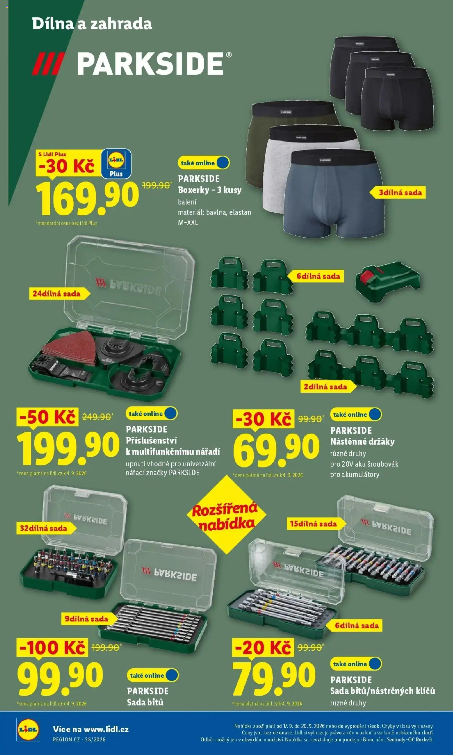 Lidl leták od 14.09.2026 - Nový akční leták | Strana: 24 | Produkty: Parkside, Zahrada, Šroubovák, Sada bitů