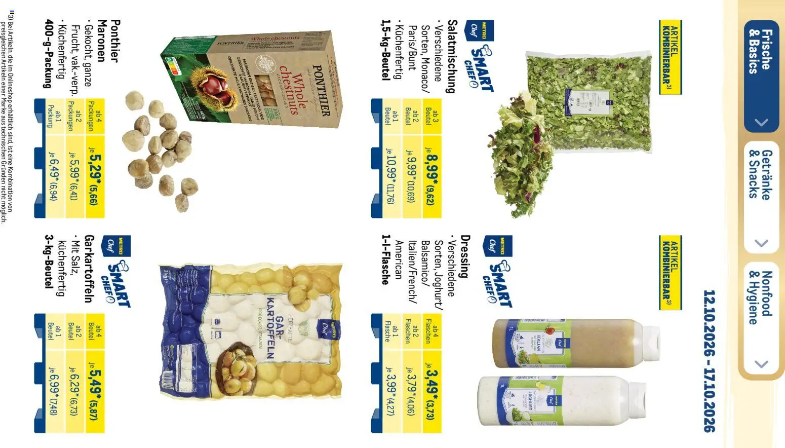 Metro Black Friday – gültig ab 12.10.2026 | Seite: 40 | Produkte: Joghurt, Rapsöl, Dressing, Kartoffeln