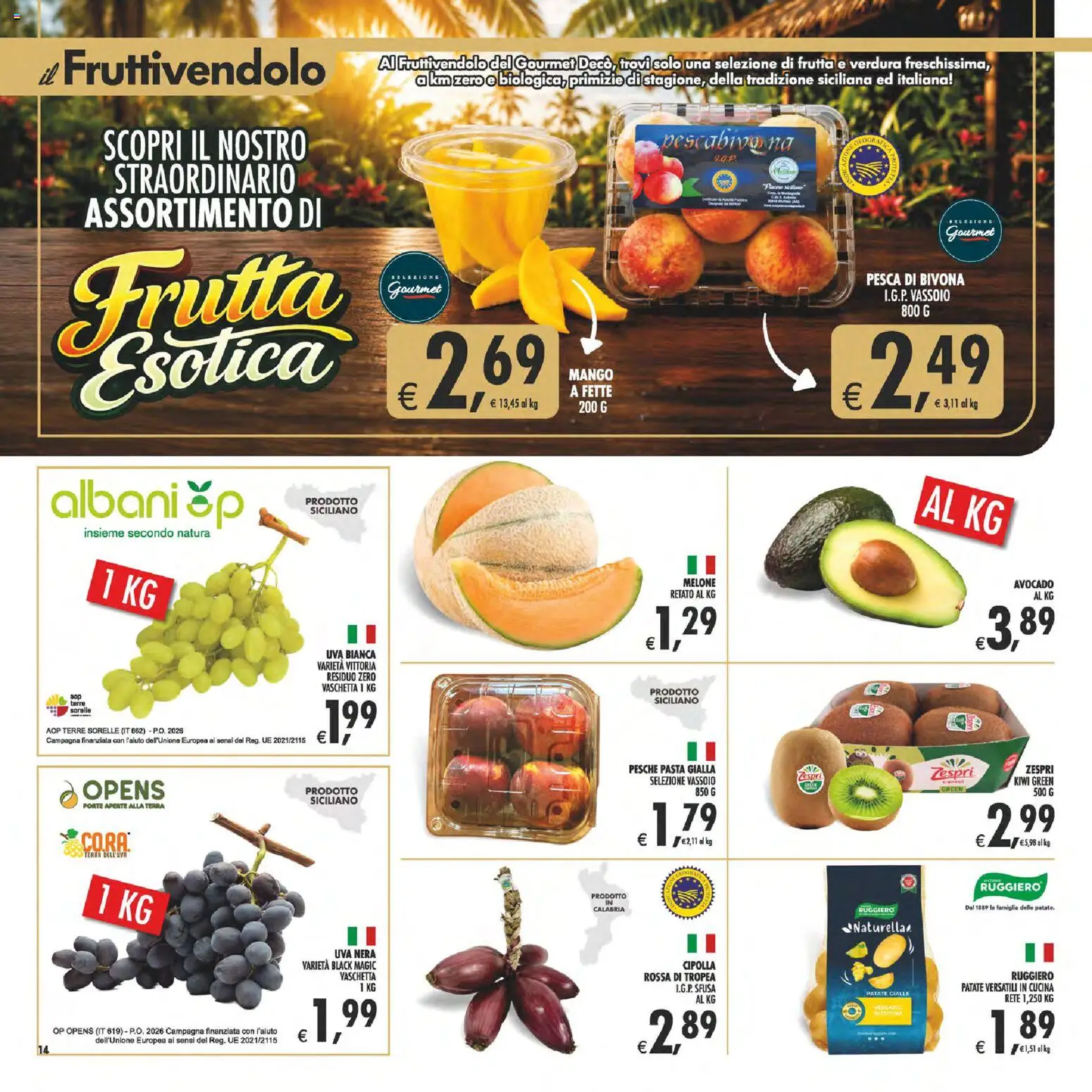 Volantino Decò del 31/07/2026 | Pagina: 14 | Prodotti: Pasta, Pesca, Melone, Vassoio