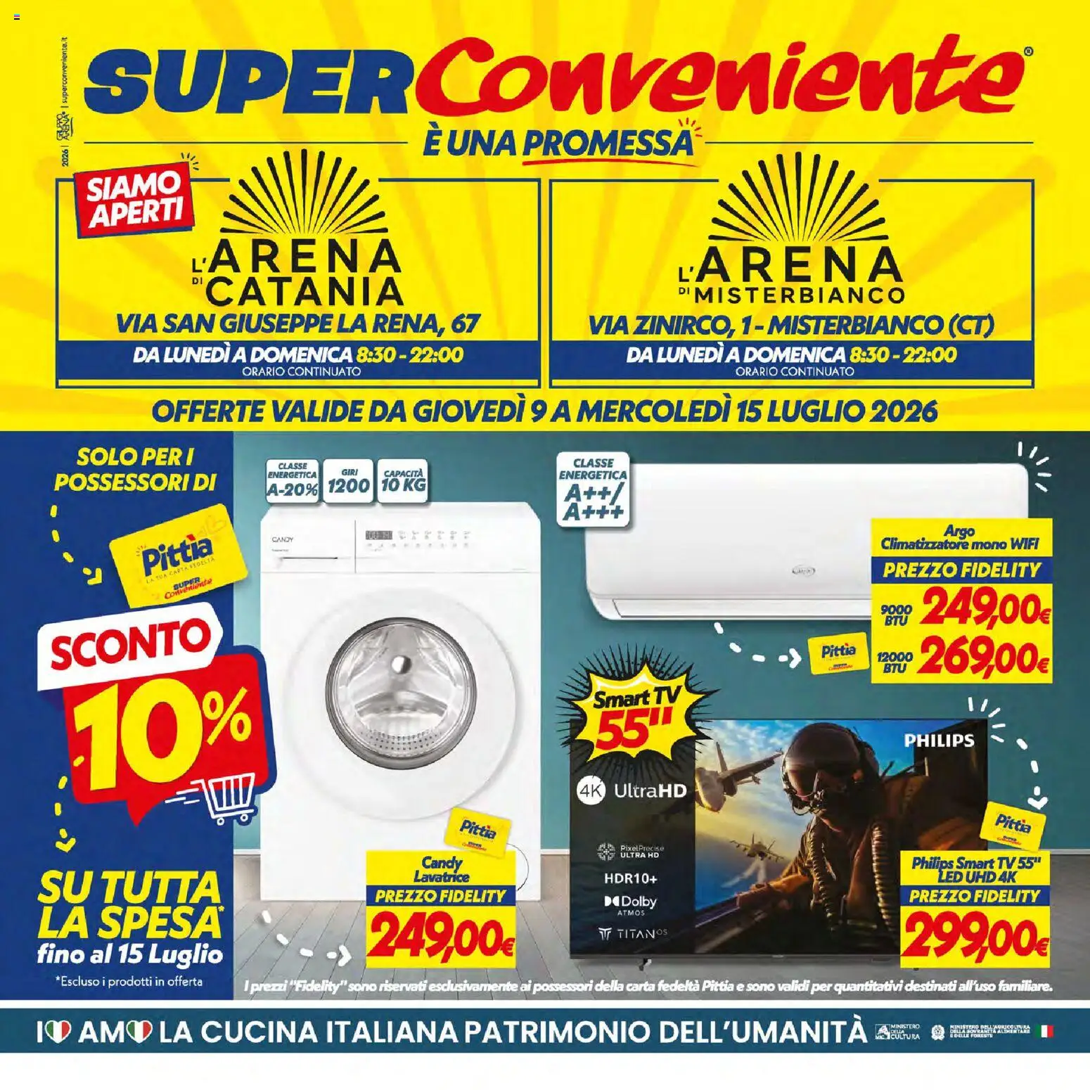 Volantino SuperConveniente del 09/07/2026 | Pagina: 34 | Prodotti: Climatizzatore, smart TV, Lavatrice, TV
