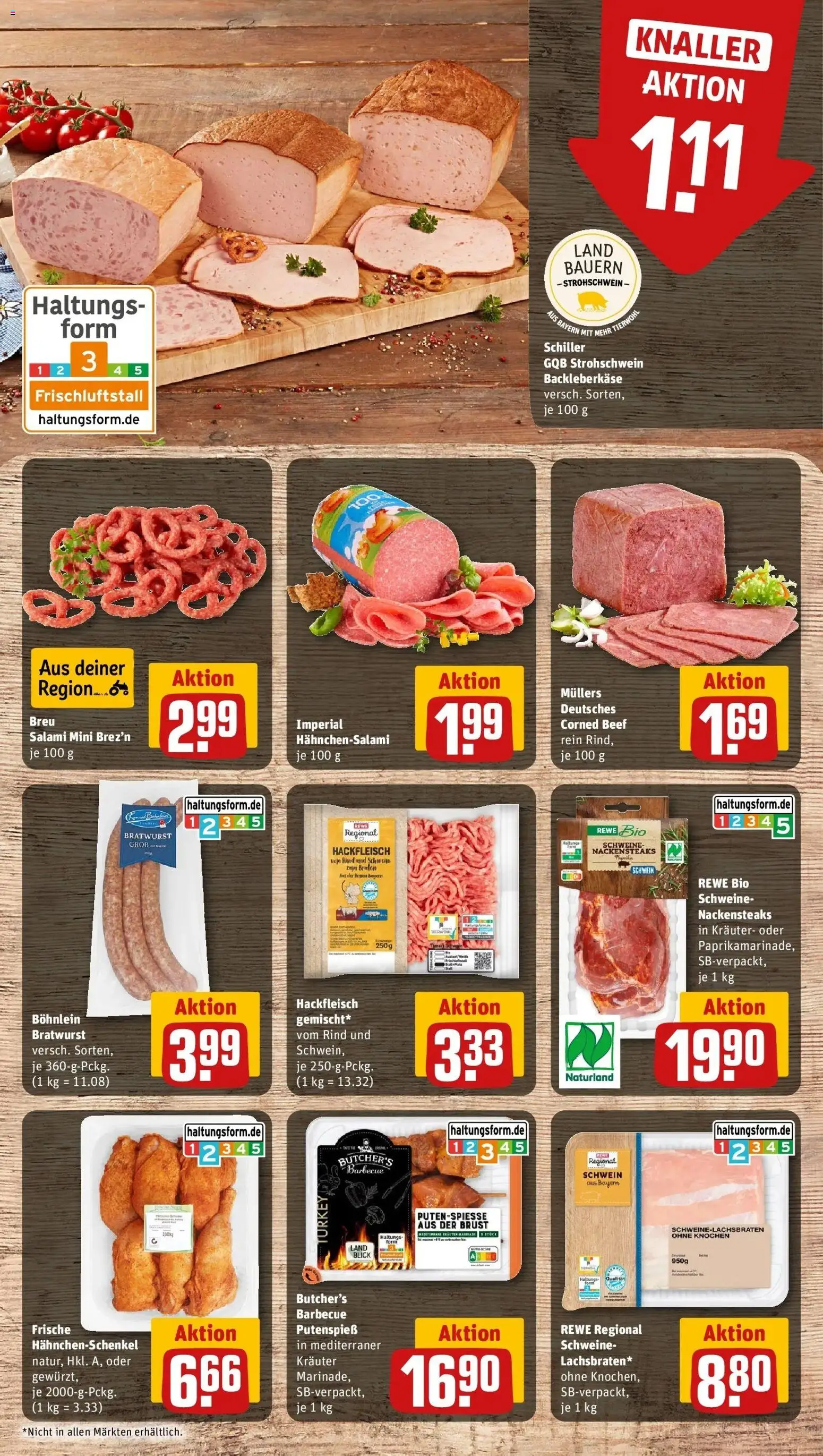 REWE Prospekt ab 04.05.2026 zum Blättern » Angebote | Seite: 12 | Produkte: Hahnchenschenkel, Salami, Steak, Hackfleisch