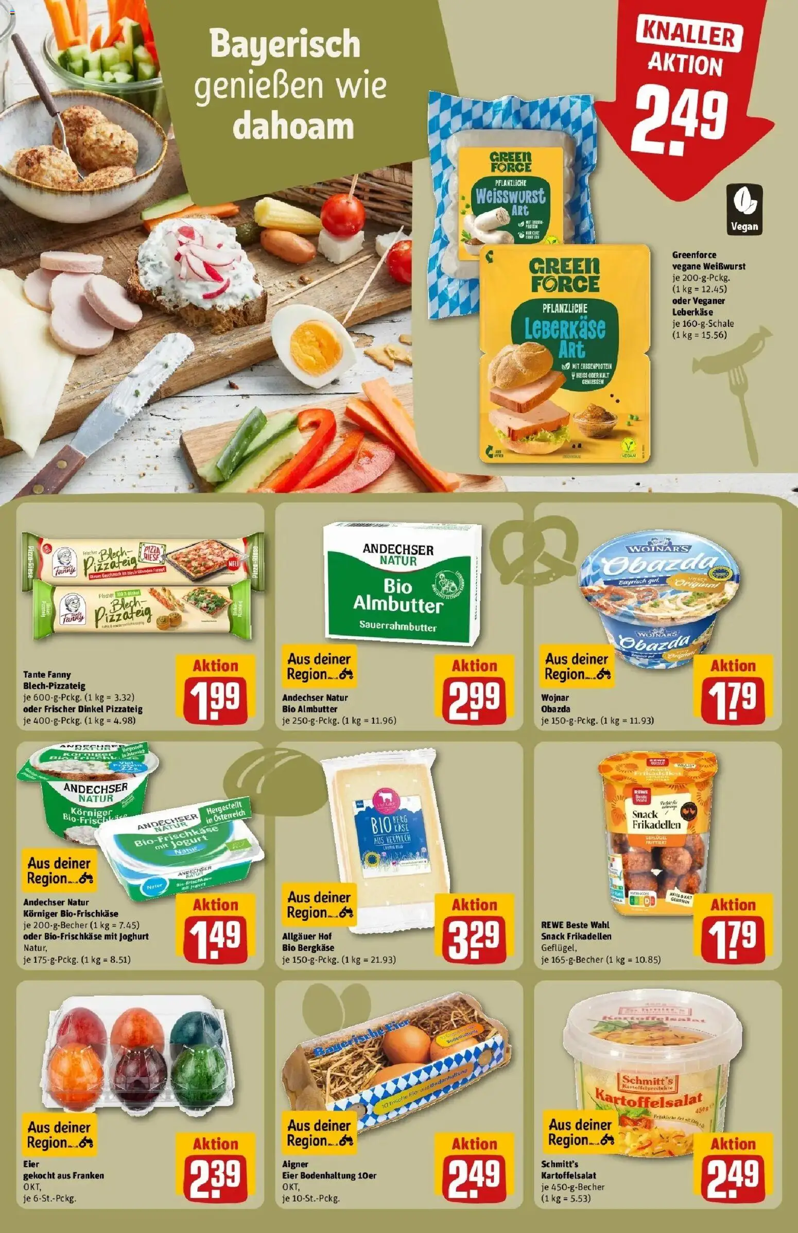 REWE Prospekt ab 28.09.2026 zum Blättern » Angebote | Seite: 23 | Produkte: Eier, Weißwurst, Frischkase, Leberkase