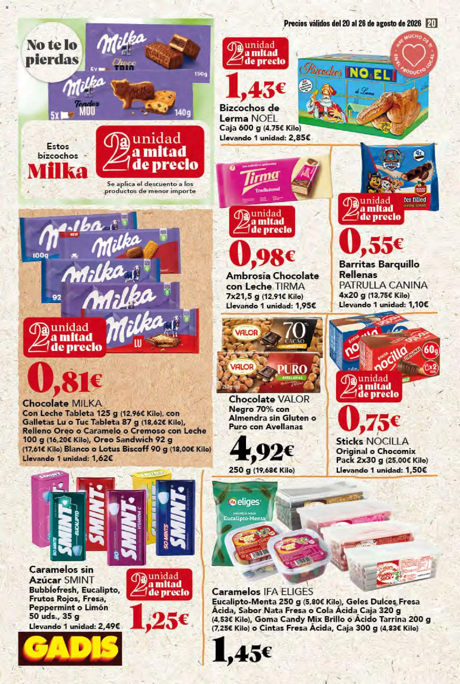 Gadis folleto │ válido desde el 20/08/2026 | Página: 20 | Productos: Nata, Limón, Galletas, Lotus
