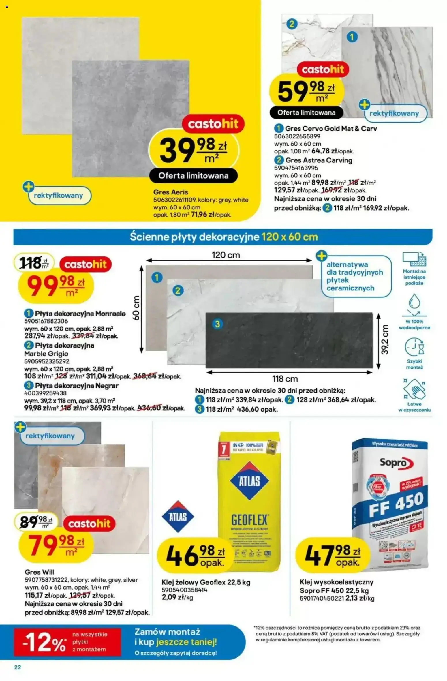 Castorama gazetka od 12.08.2026 | Strona: 22 | Produkty: Podłoże, Plyty, Płytki