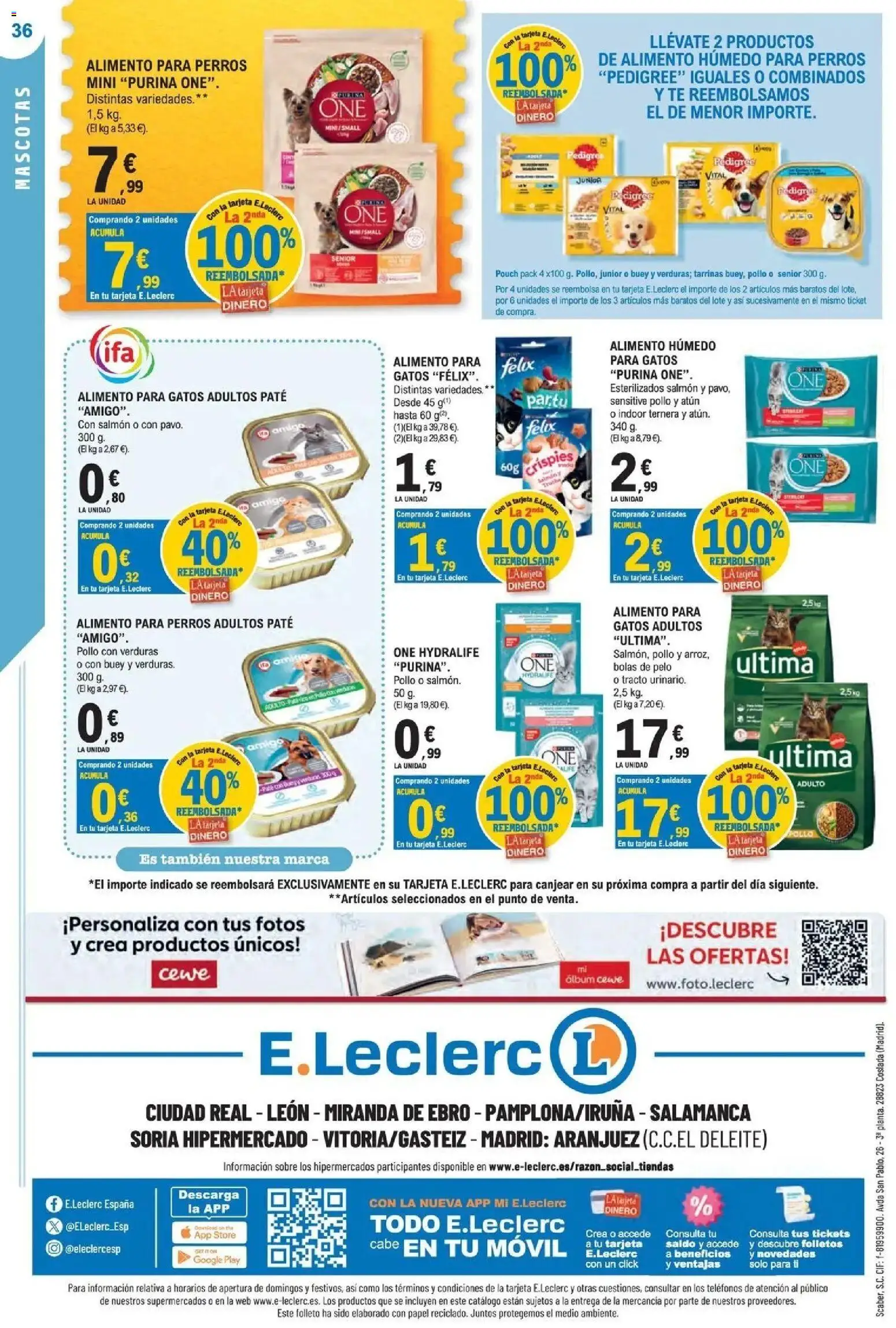 E.Leclerc Megames 1 │ válido desde el 23/09/2026 | Página: 36 | Productos: Paté, Salmón, Móvil, Pollo