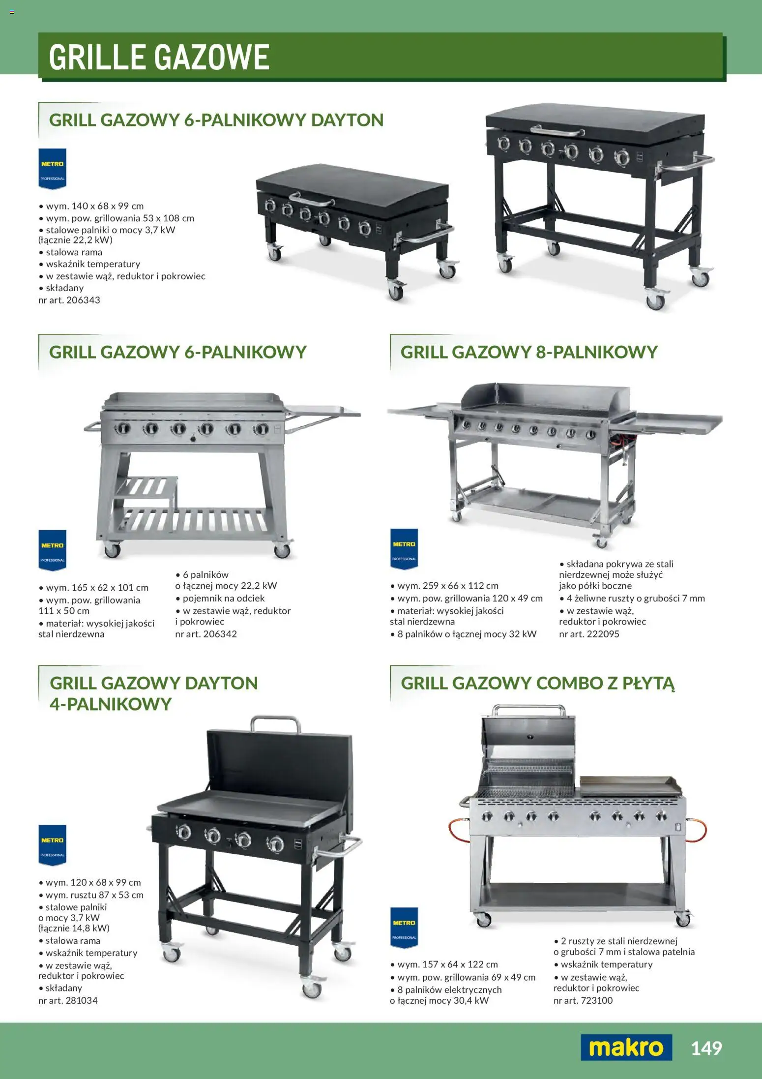 Makro Gazetka - Profesjonalna Gastronomia od 01.02.2026 | Strona: 149 | Produkty: Grill, Grill gazowy, Rama, Patelnia