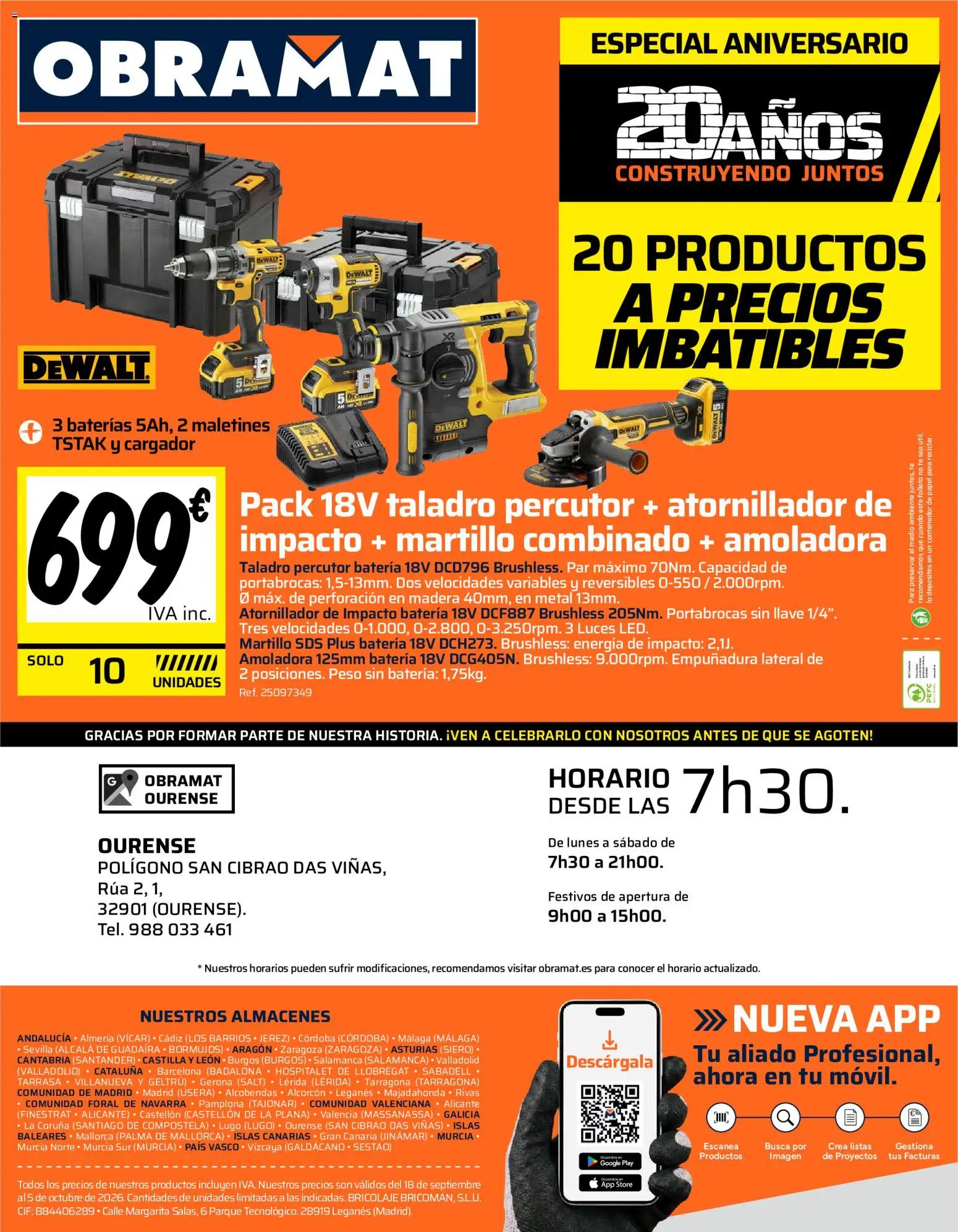 Obramat - Ourense │ válido desde el 18/09/2026 | Página: 8 | Productos: Taladro percutor, Té, Peso, Batería