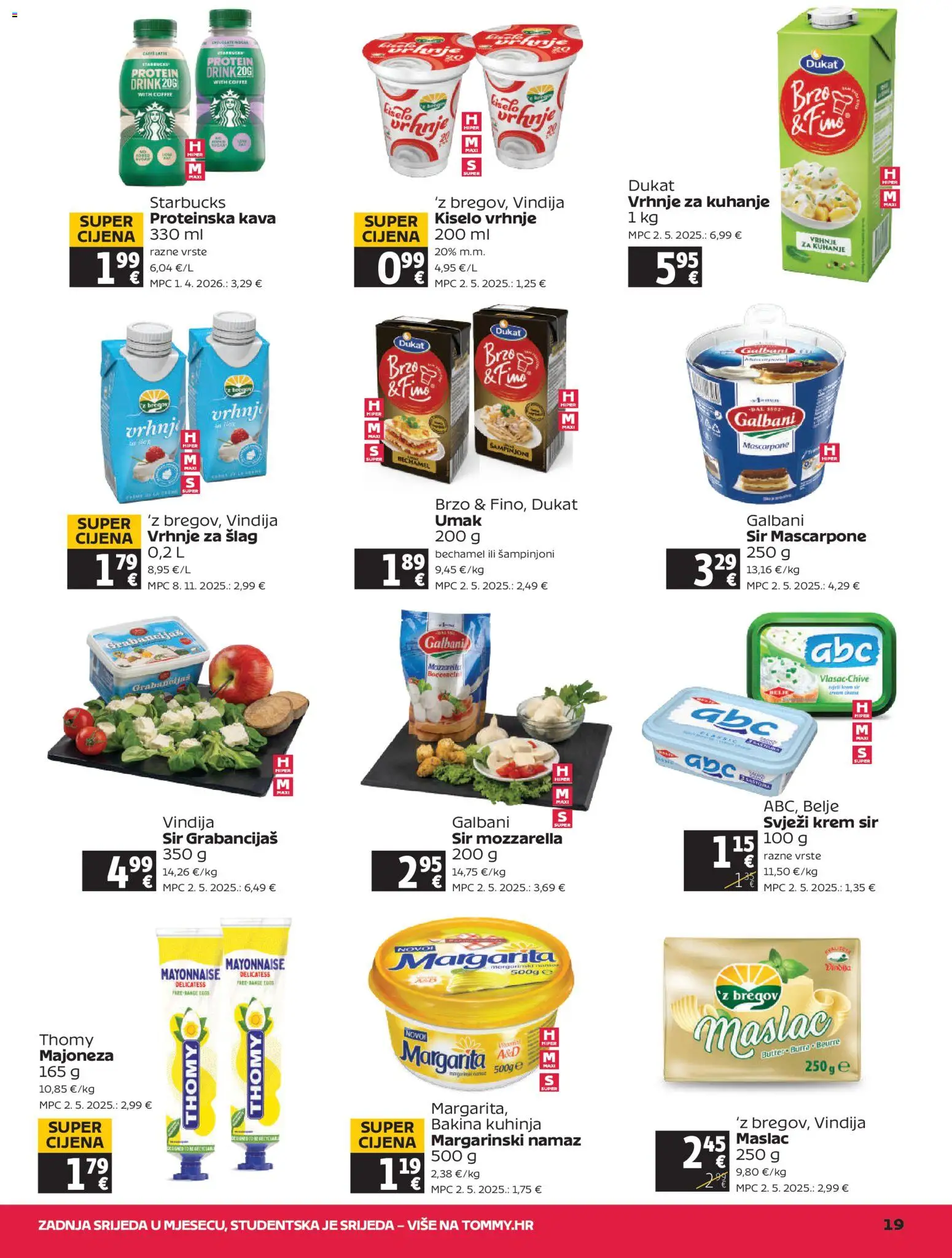 Tommy katalog | vrijedi od 21.05.2026 | Stranica: 19 | Proizvodi: Maslac, Šampinjoni, Majoneza, Namaz
